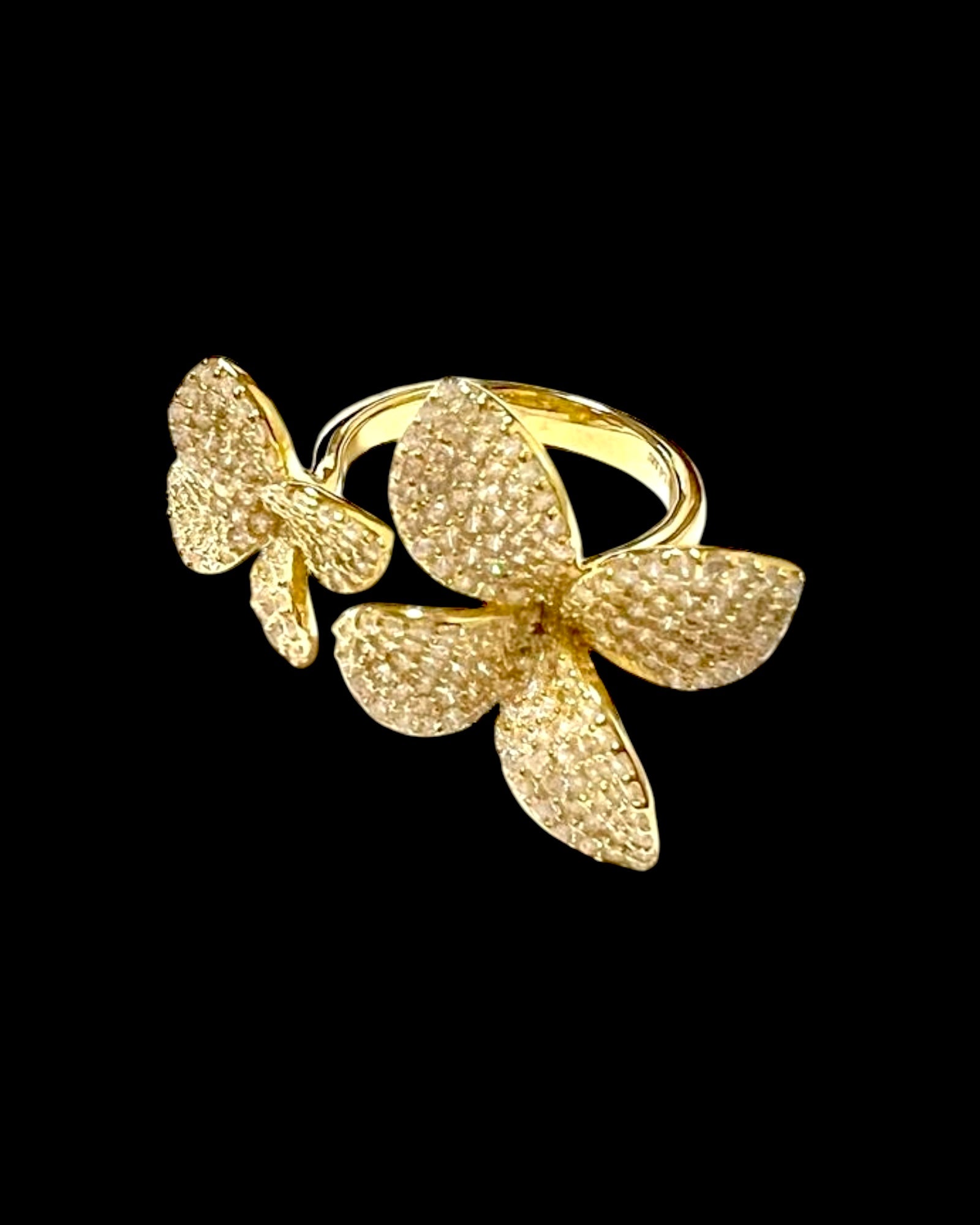 Gold Plated Silver Petals Ring