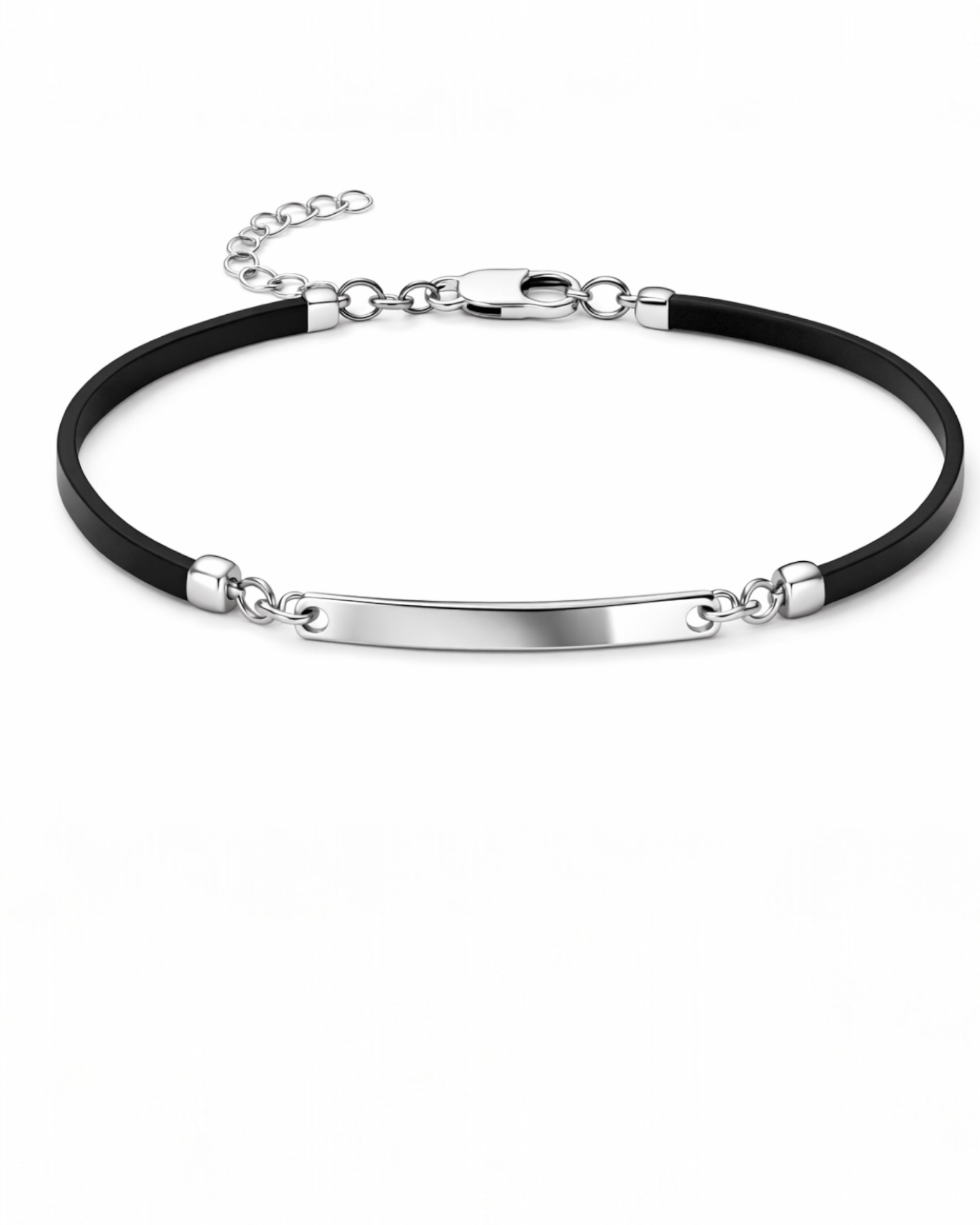 Black Bracelet with Silver for Men