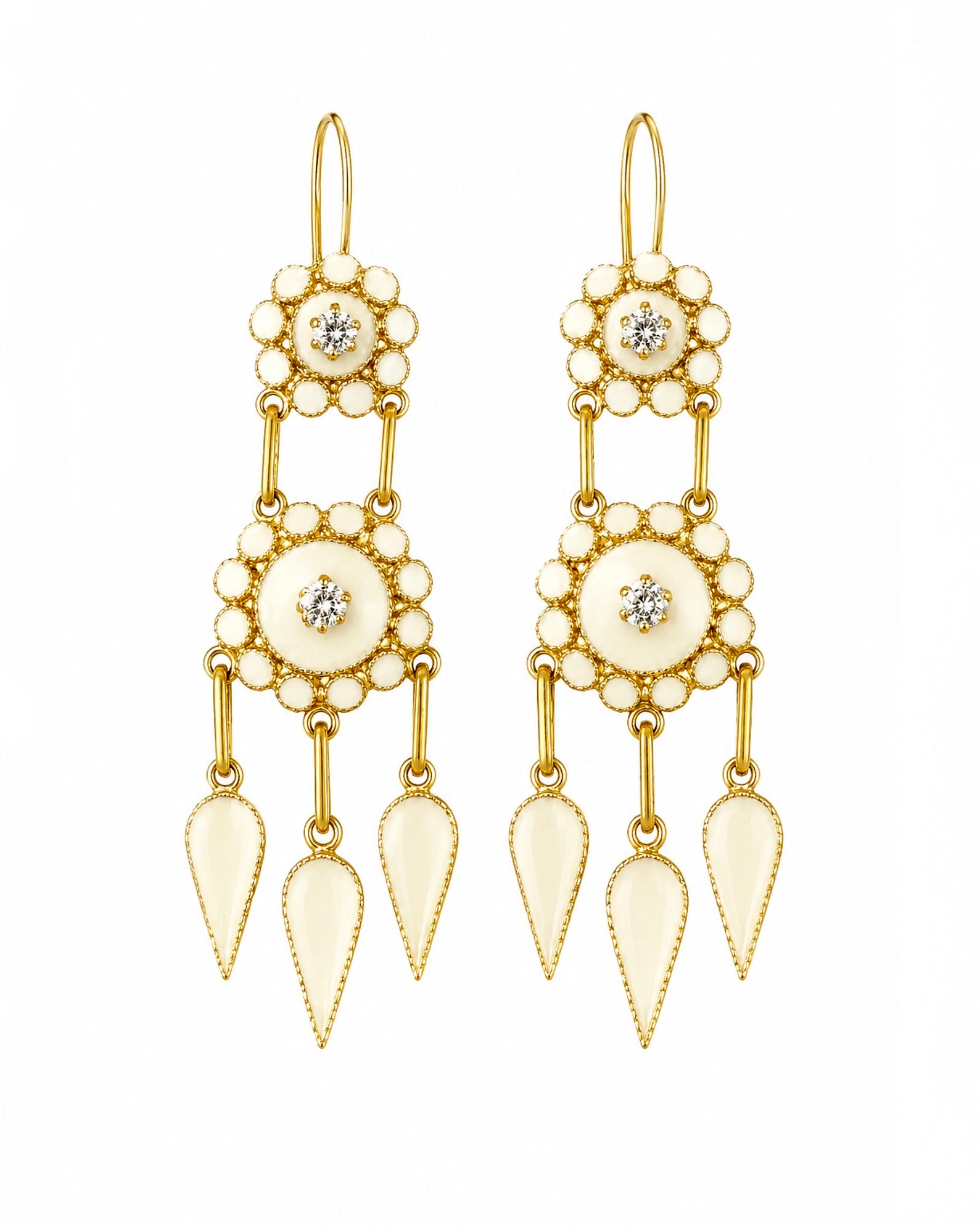 Enamel Earrings in Gold-Plated Silver