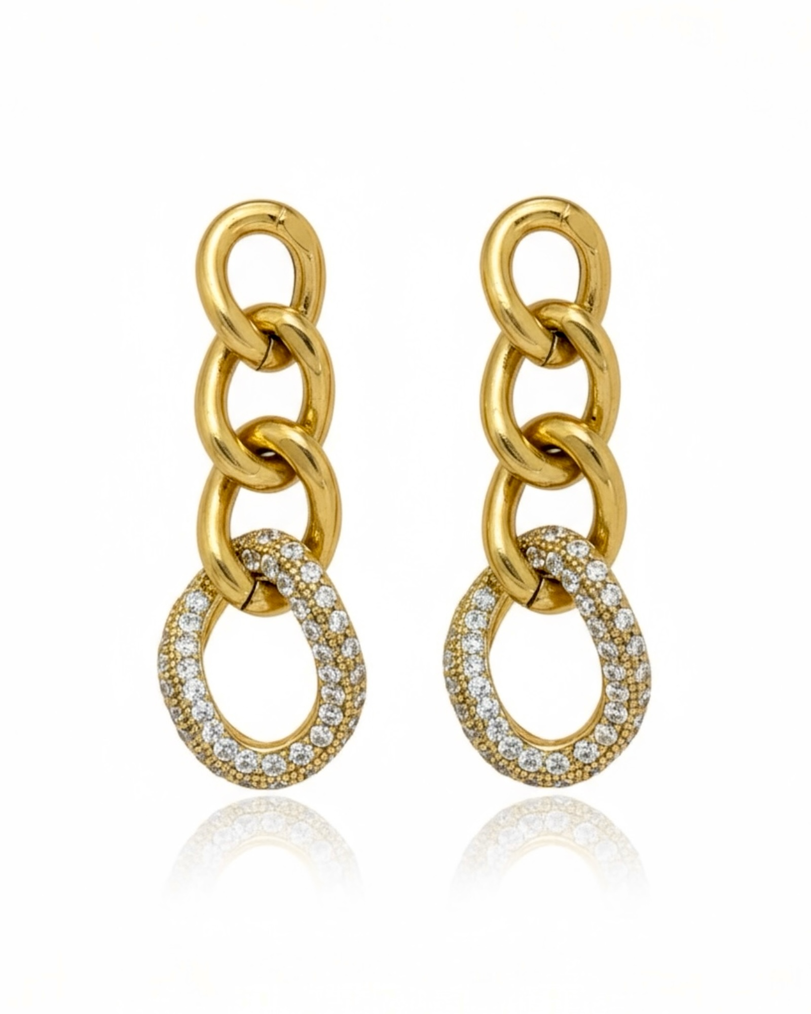 Gold-plated silver party earrings