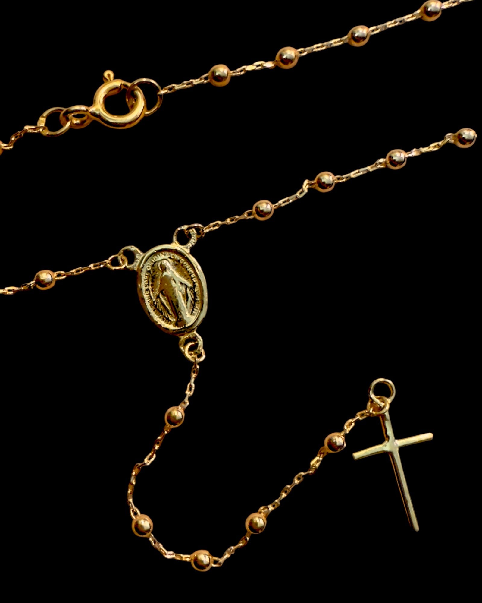 Yellow Gold Rosary Necklace