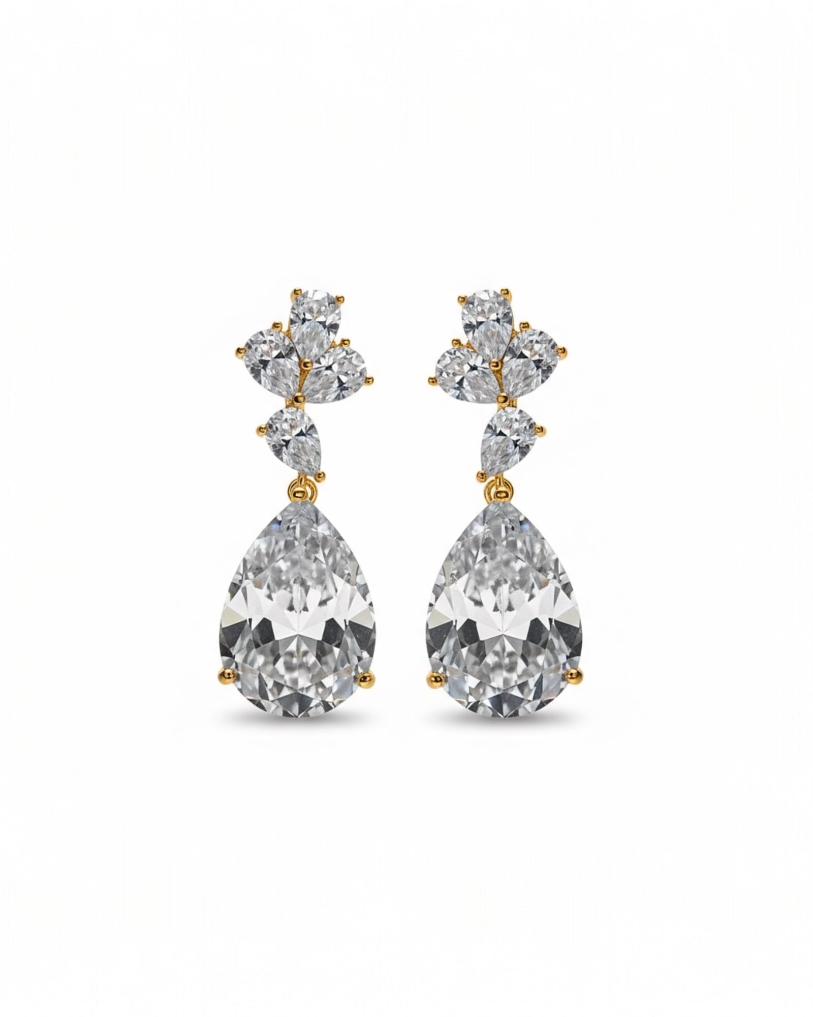 Gold-plated silver drop earrings