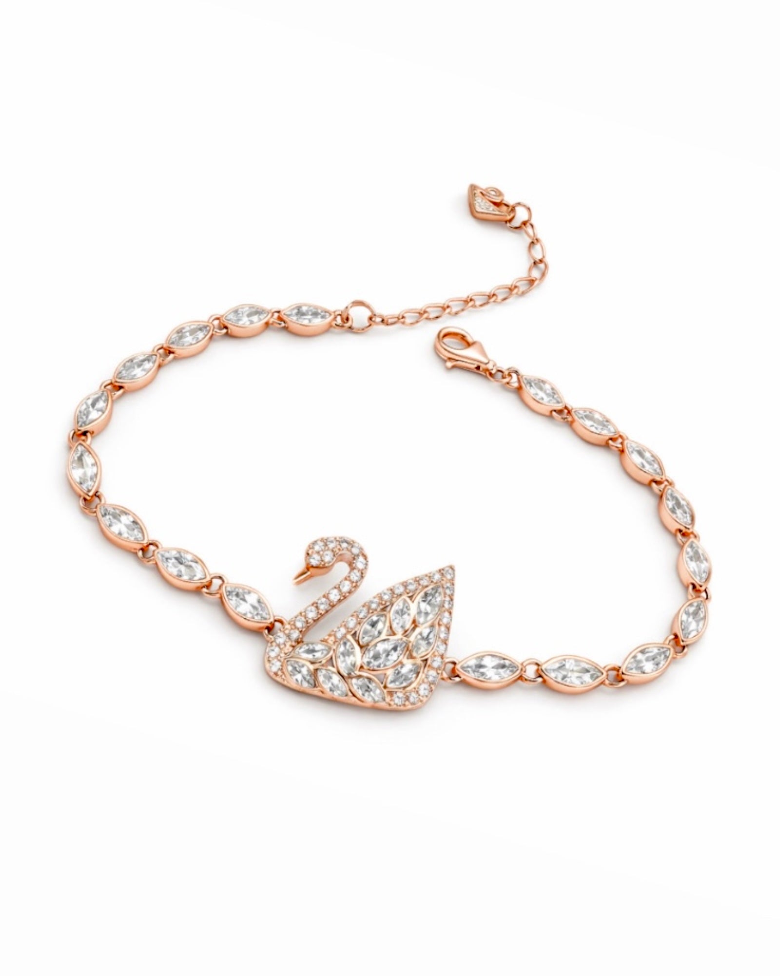Pulseira Cisne em Prata Rosa
