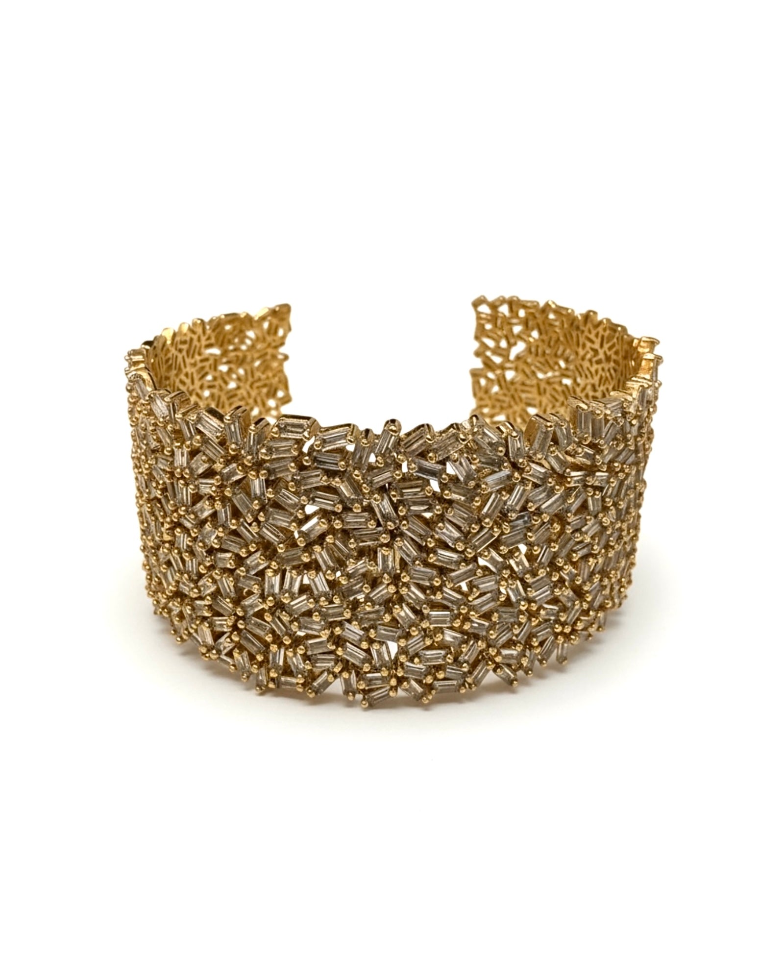 Pulseira / Escrava Baguetes em Prata Dourada