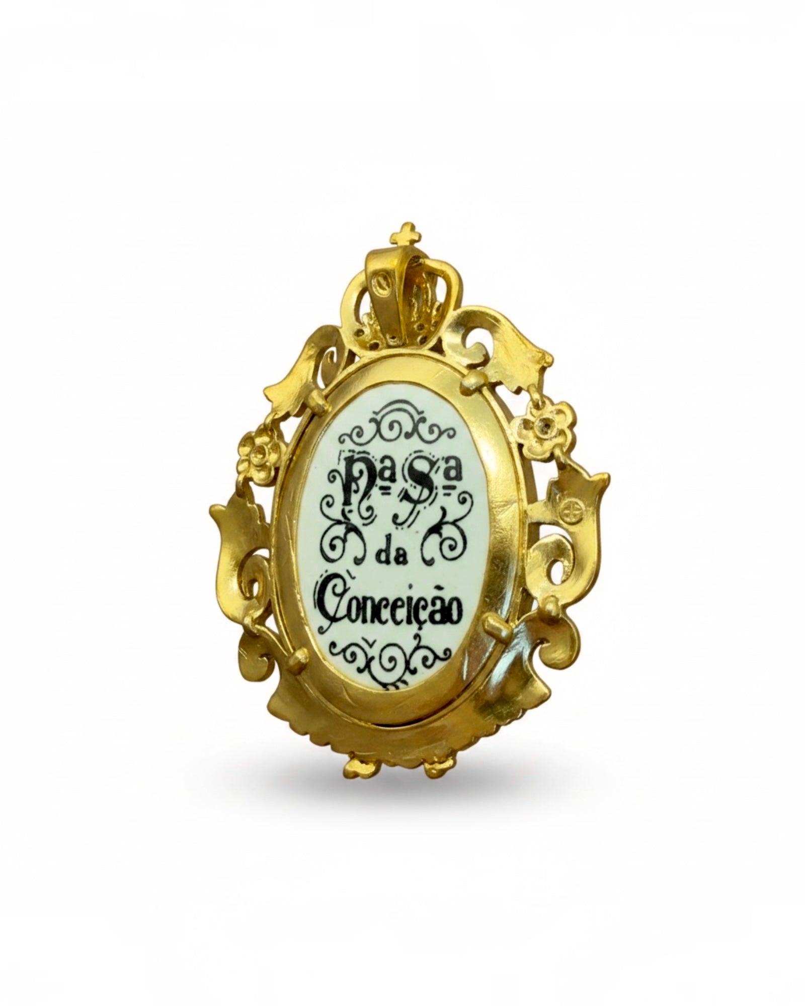 Medalha Nossa Senhora da Conceição em Esmalte e em Prata Dourada