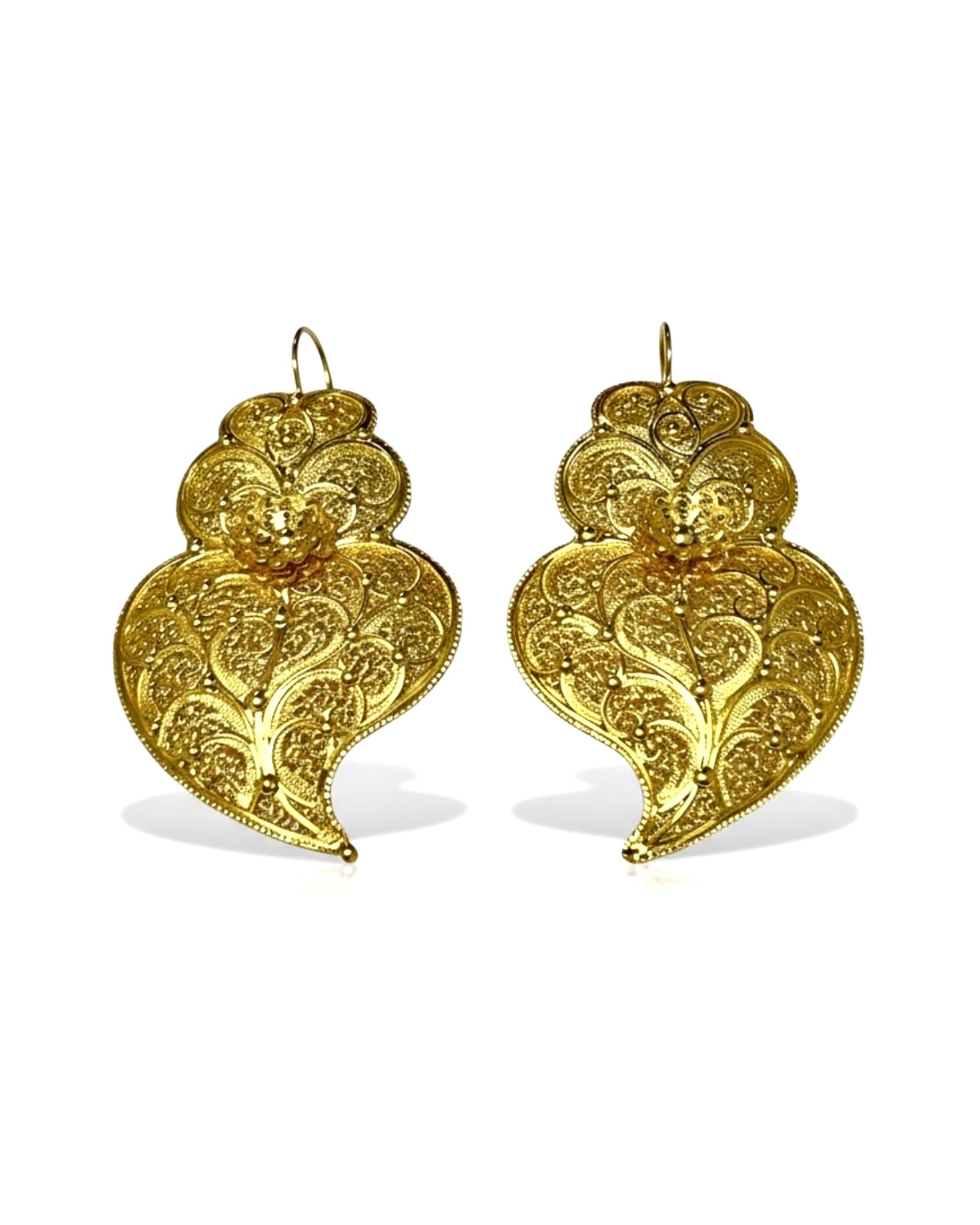 Viana Heart Earrings in Gold Plated Silver