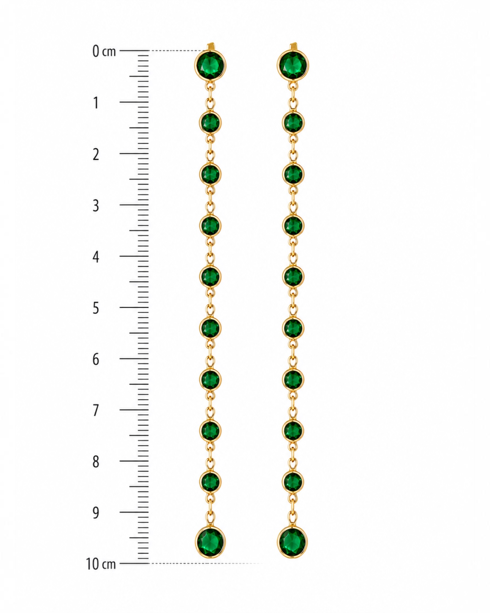 Green Silver Earrings