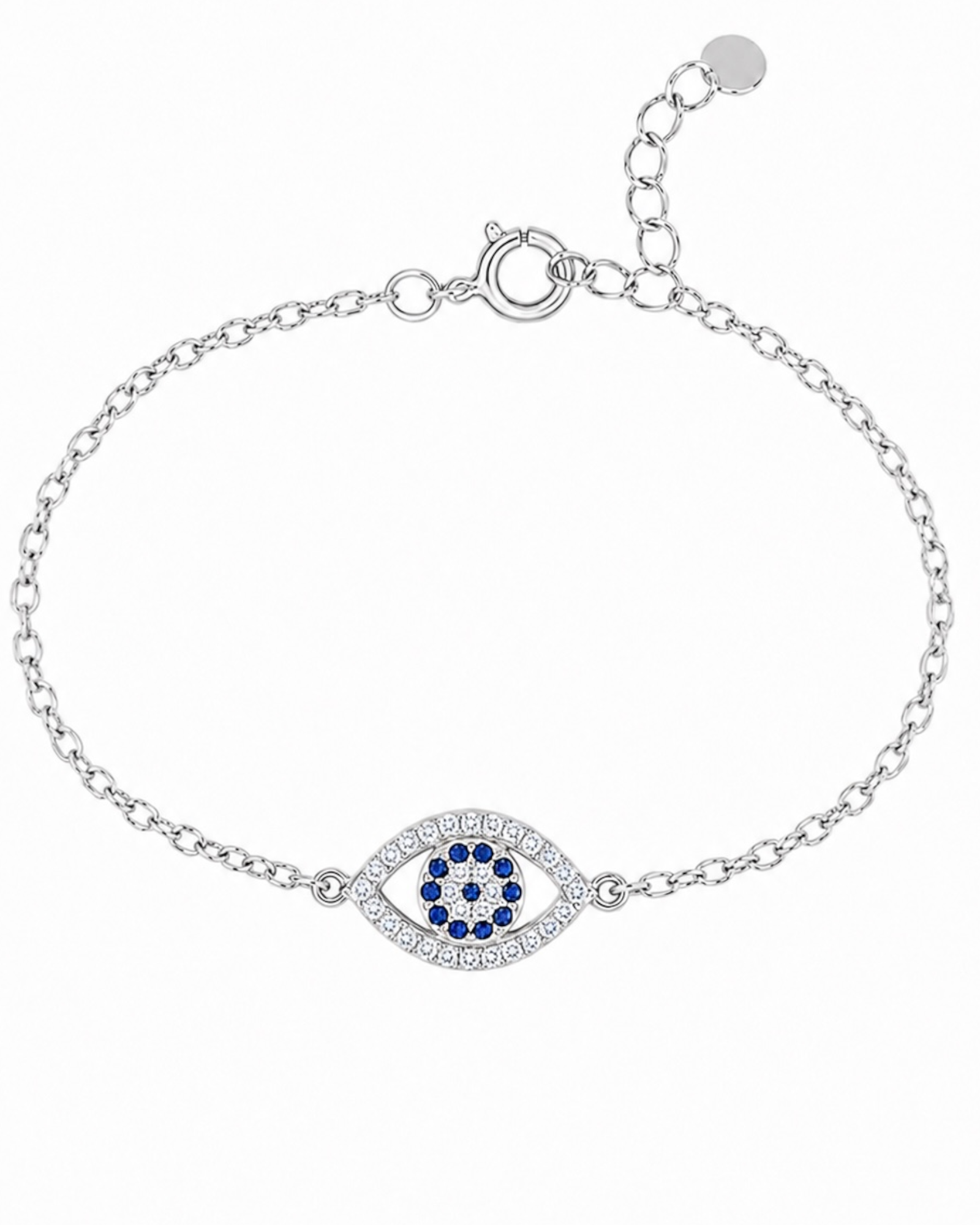Pulseira com Olho da Sorte em Prata