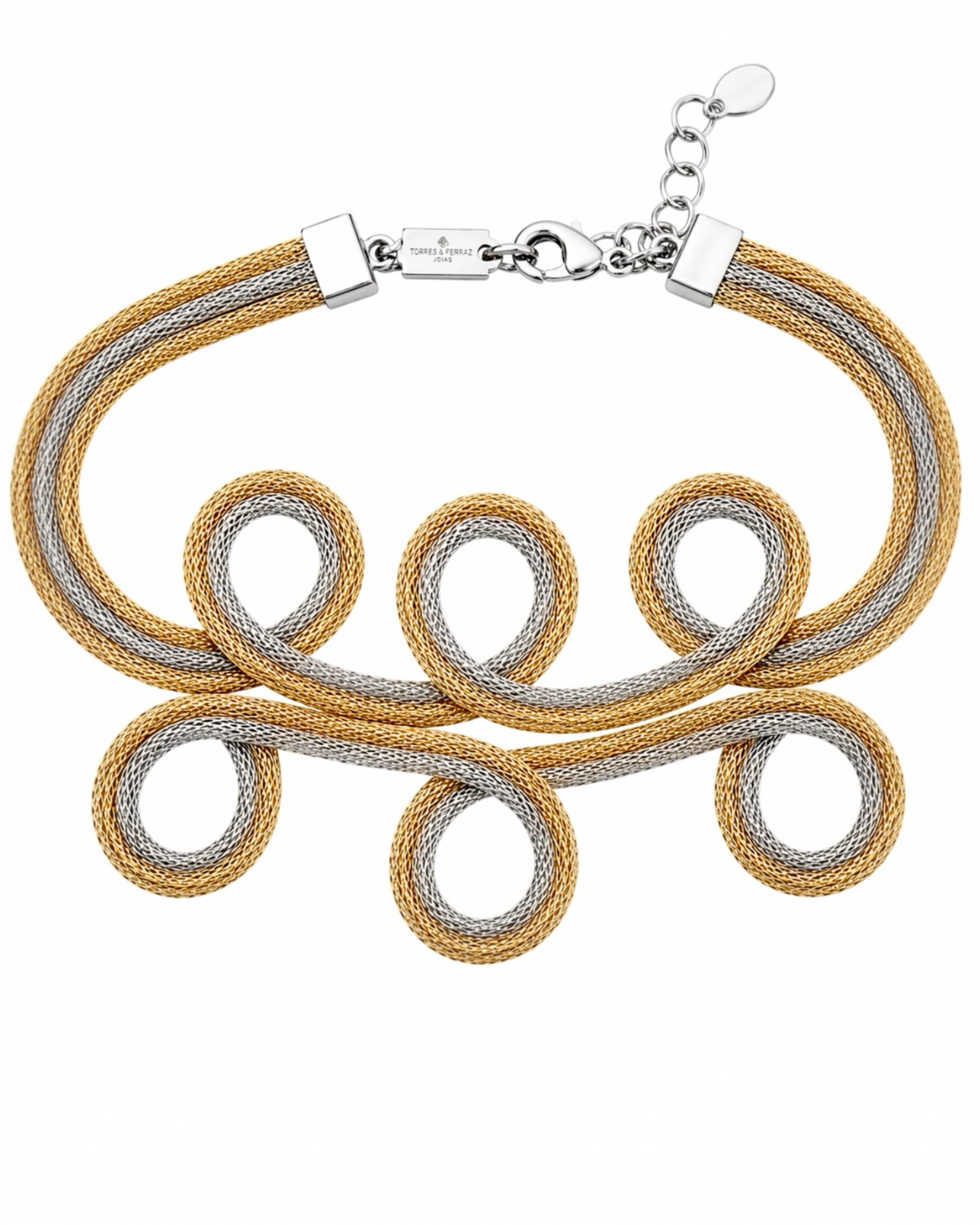 Pulseira Bicolor em Prata