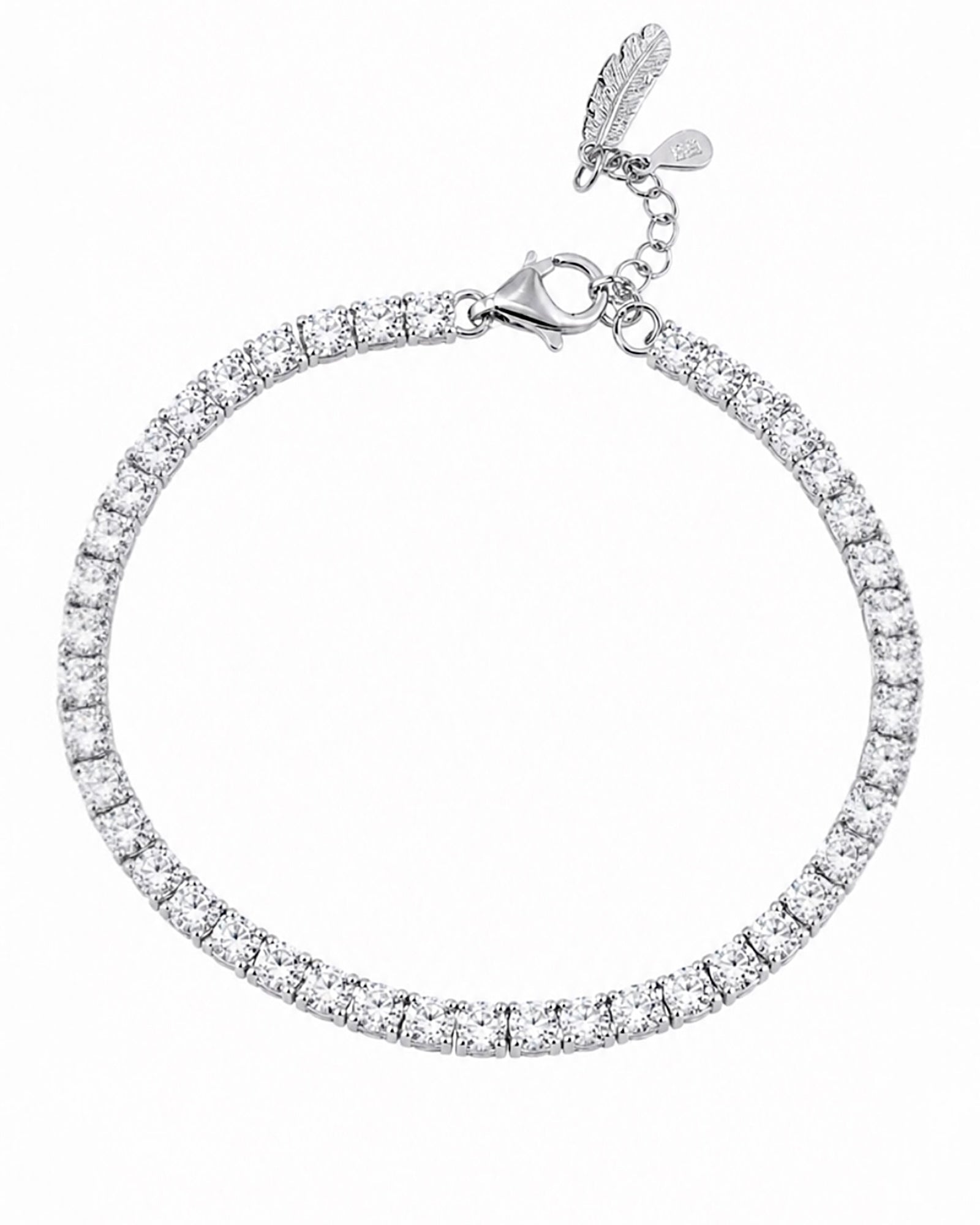 Pulseira com Brilho em Prata