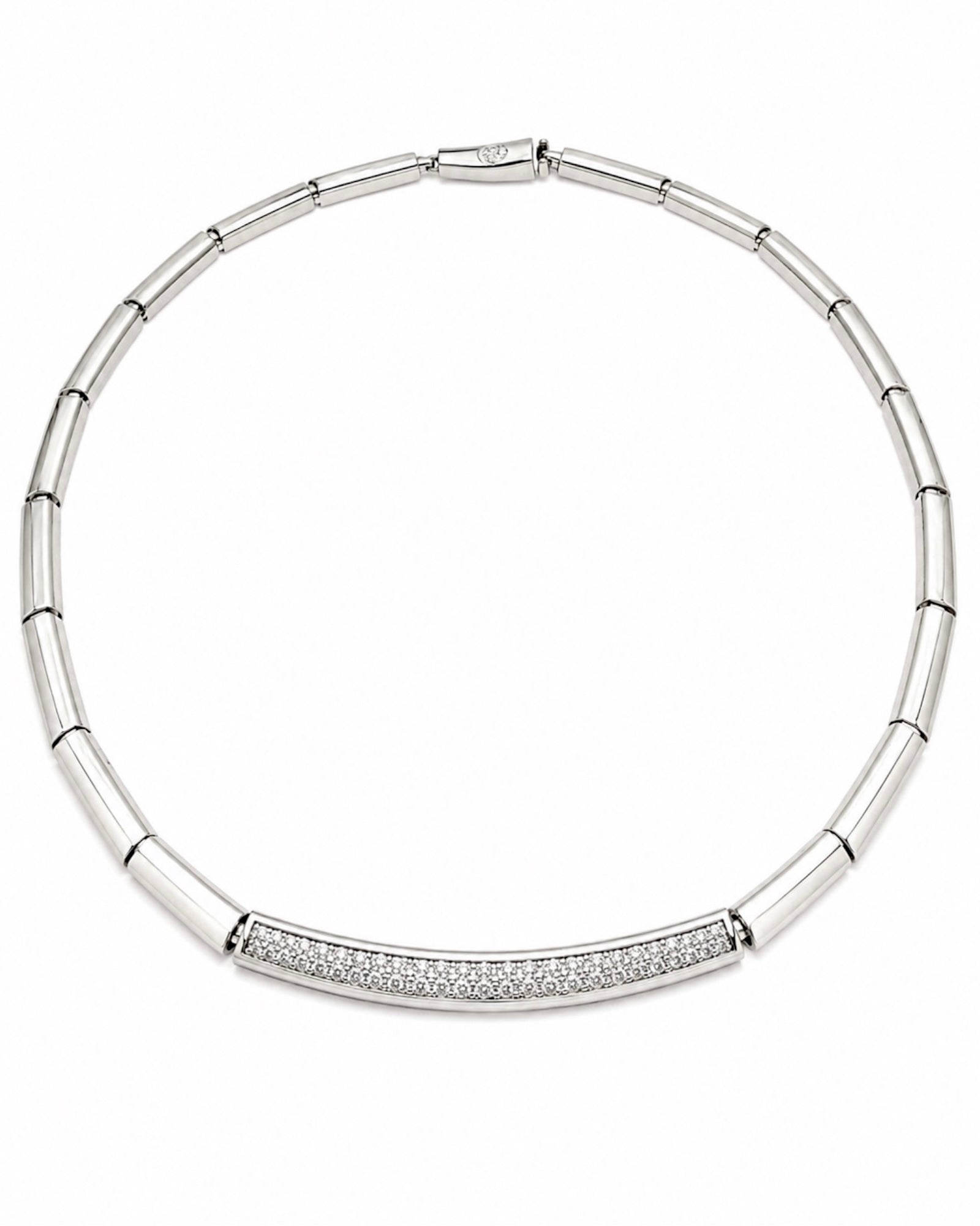 Silver Necklace with Sparkles