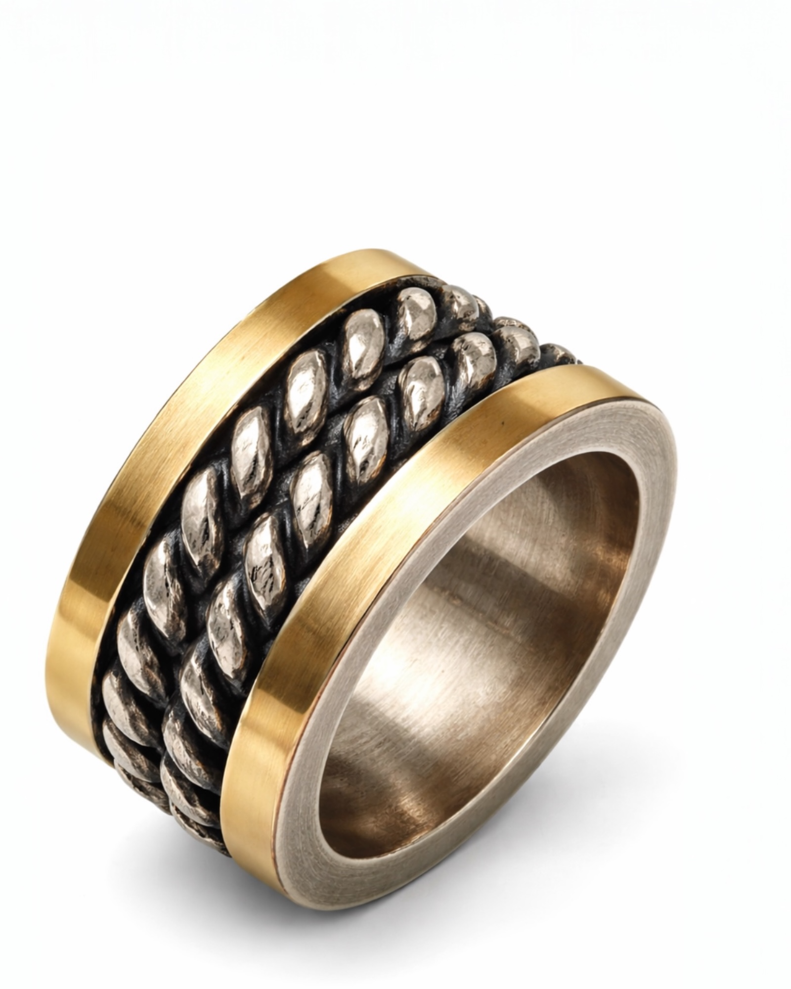 Silver and Gold Chain Ring