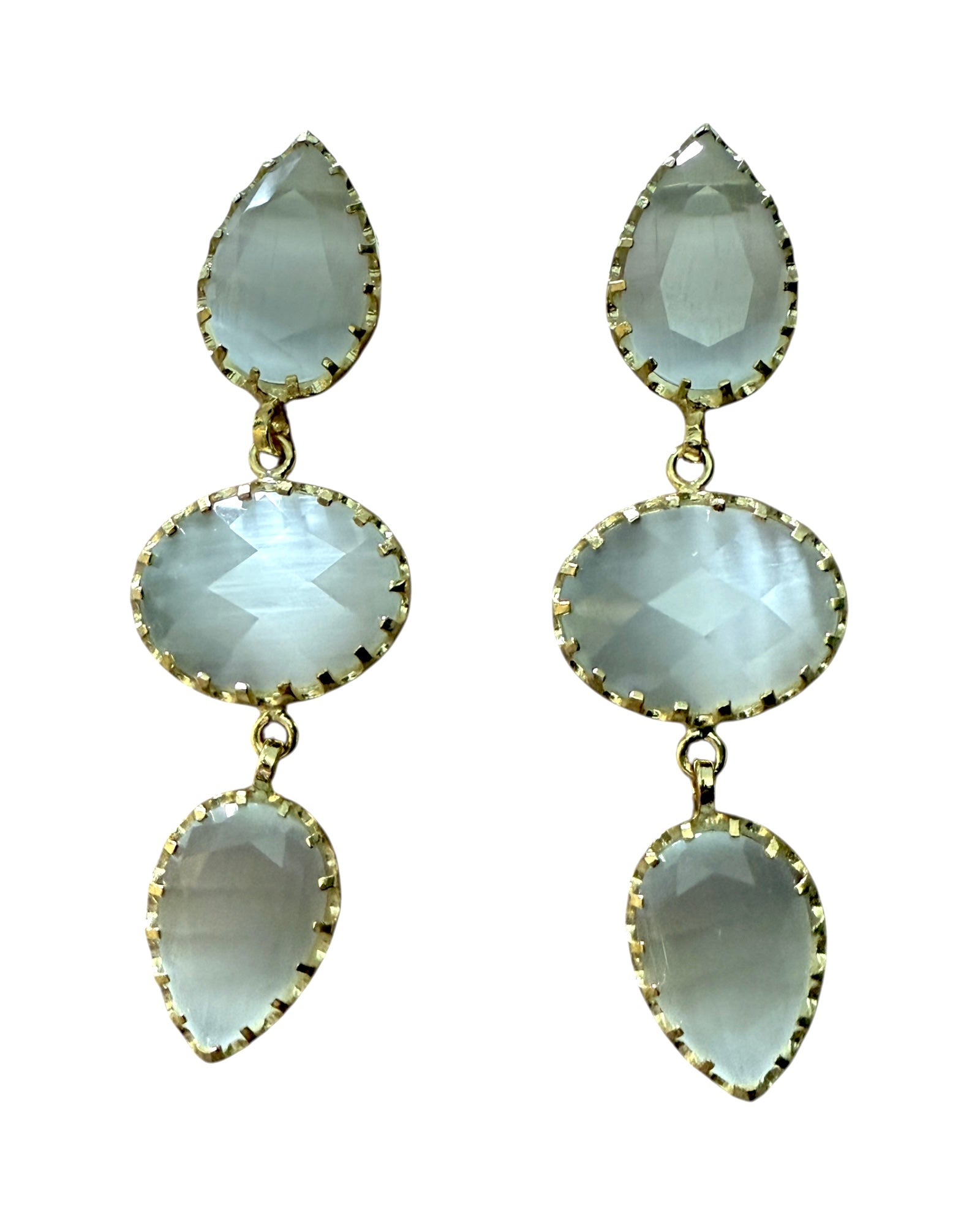 Gold Plated Silver Drop Earrings