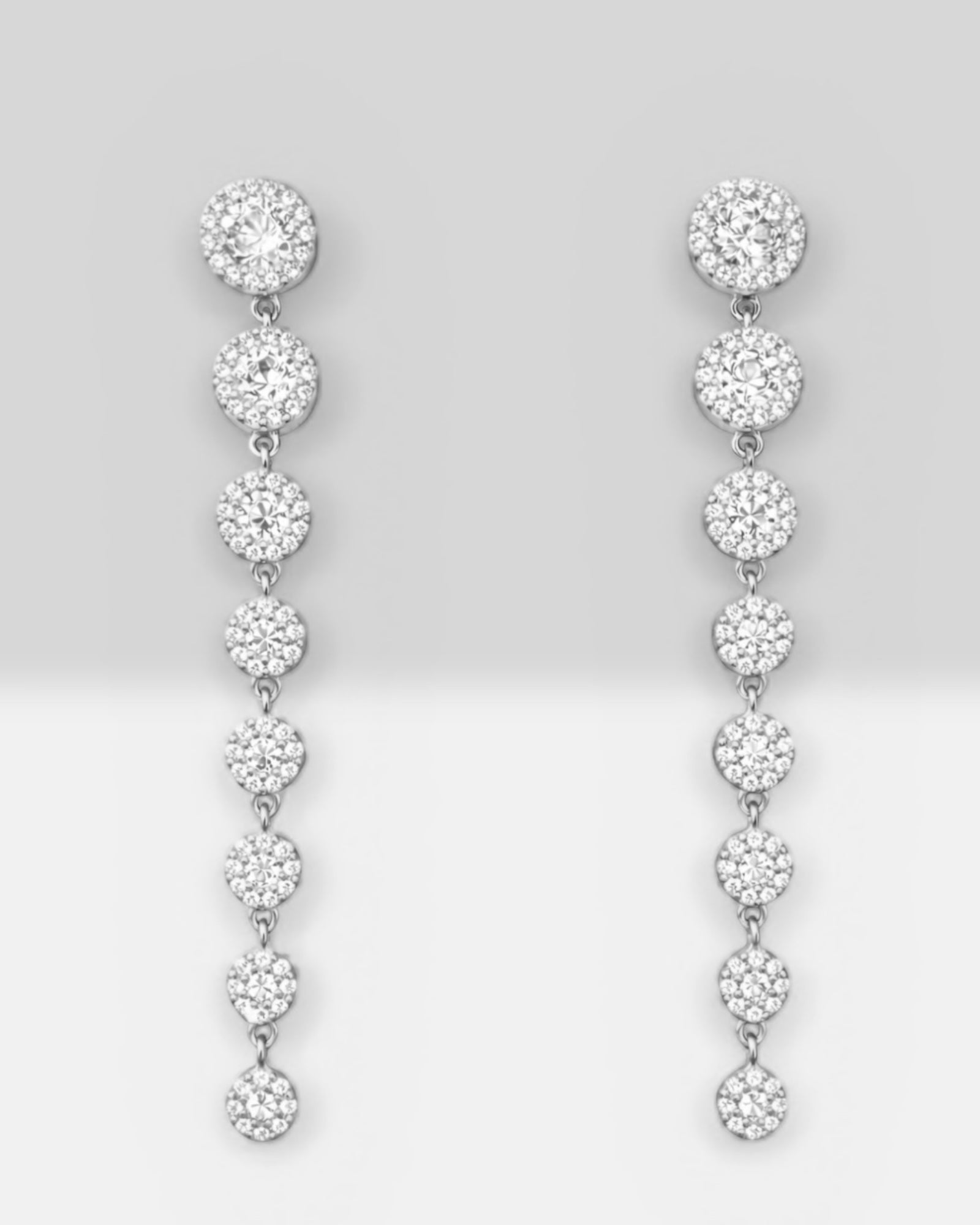 Silver earrings with a gradient shine.