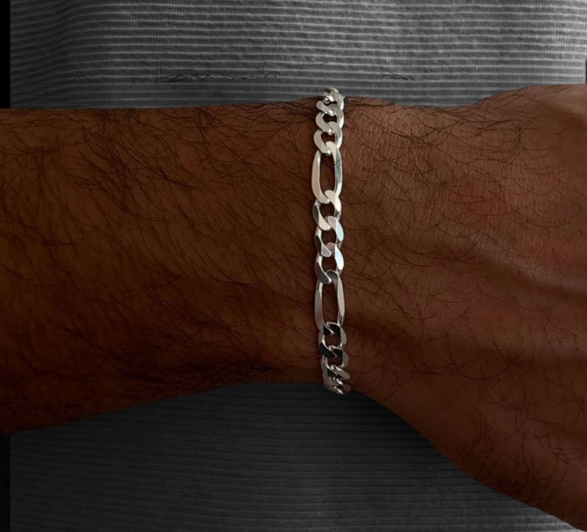 Pulseira Masculina em Prata com malha Groumet