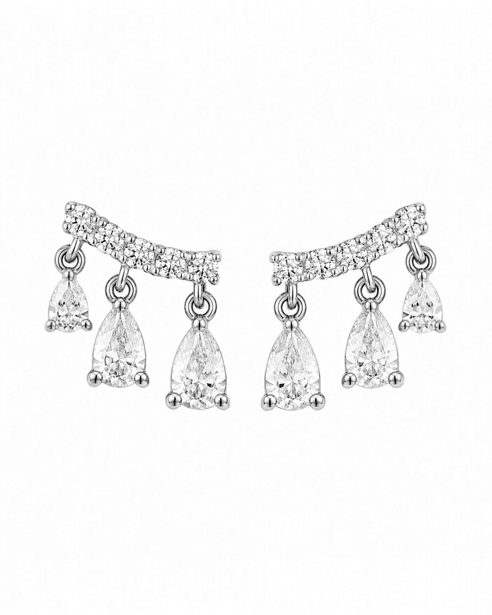 Crystal Earrings in Silver