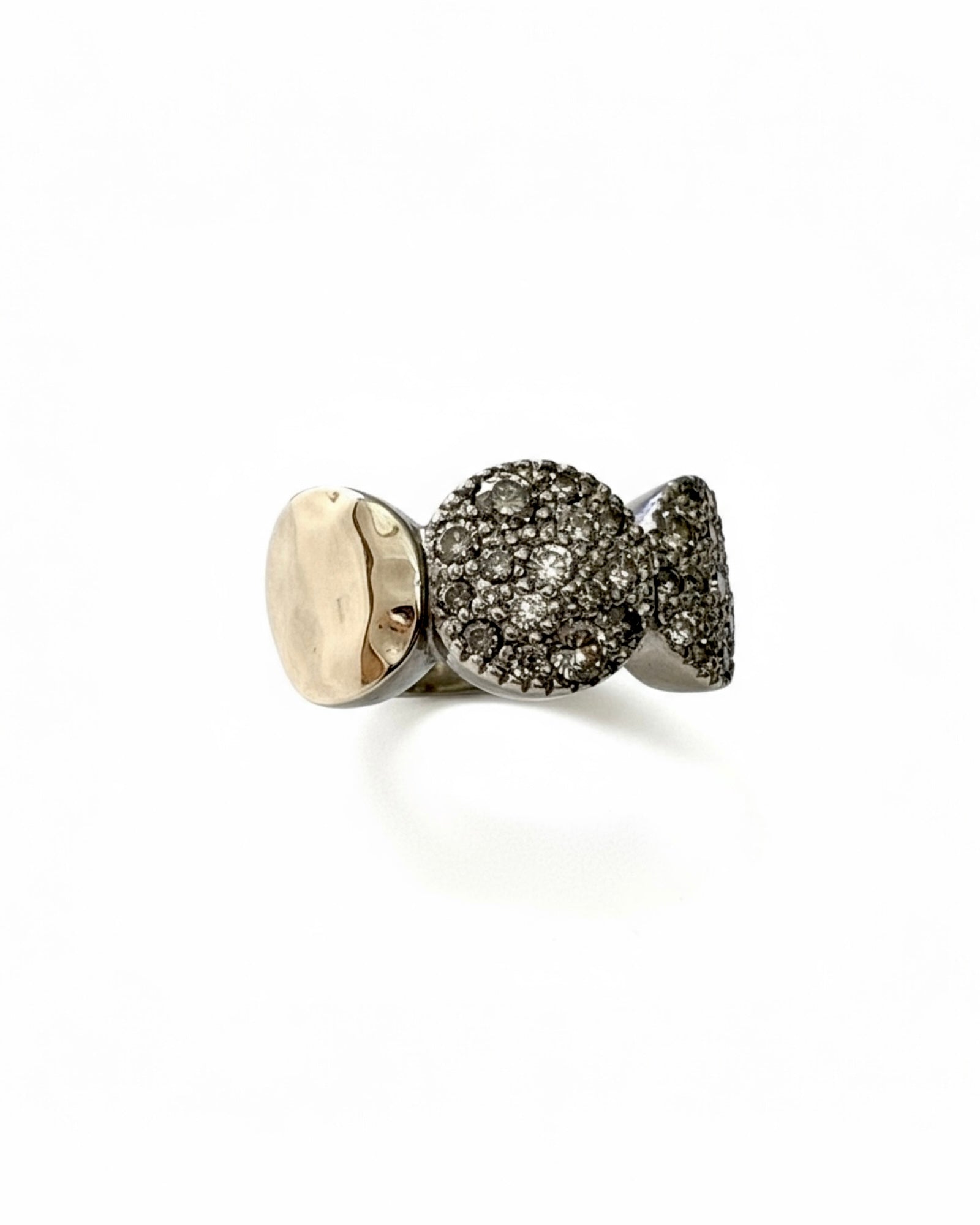 Circles Ring in silver and gold