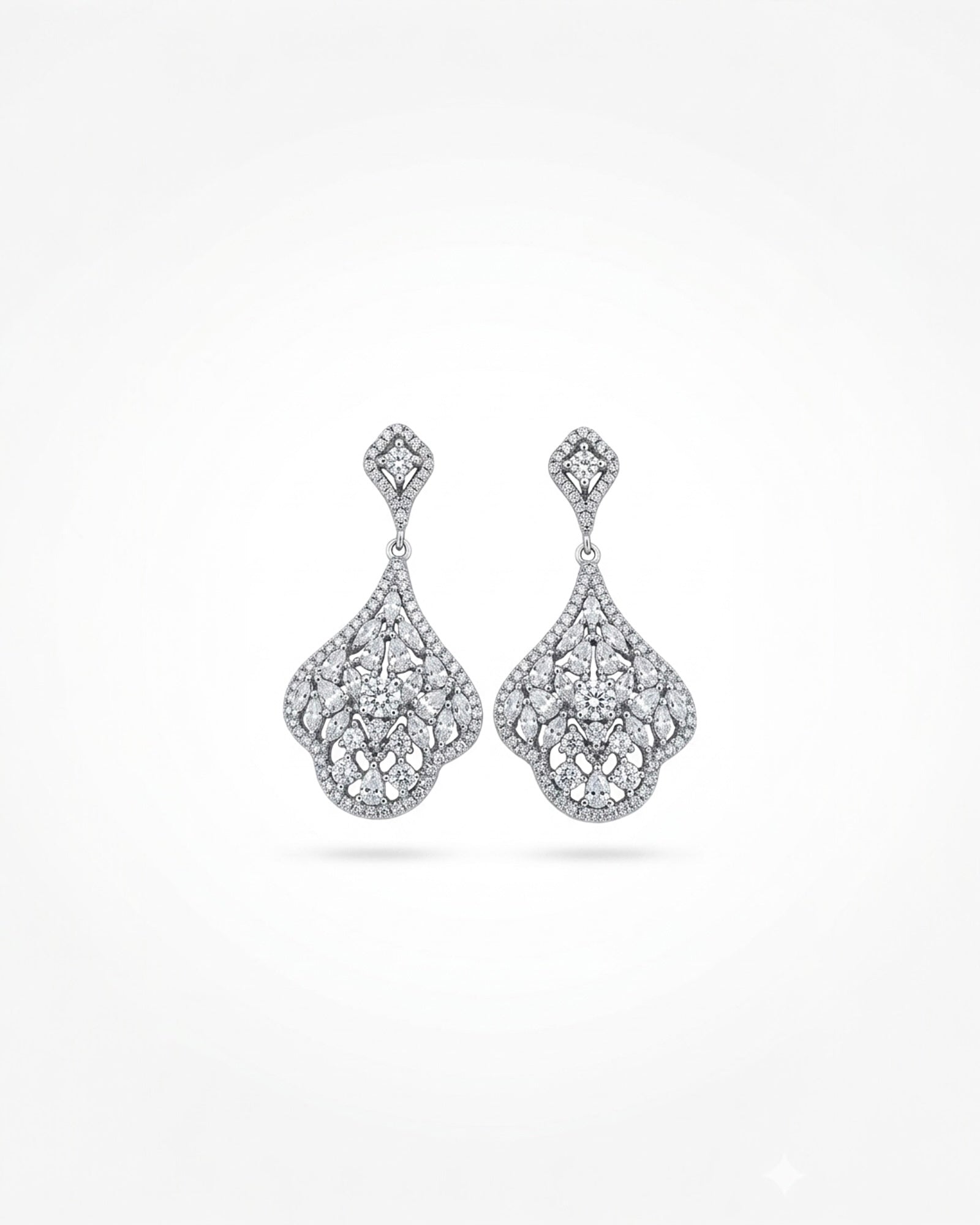 Party earrings in silver