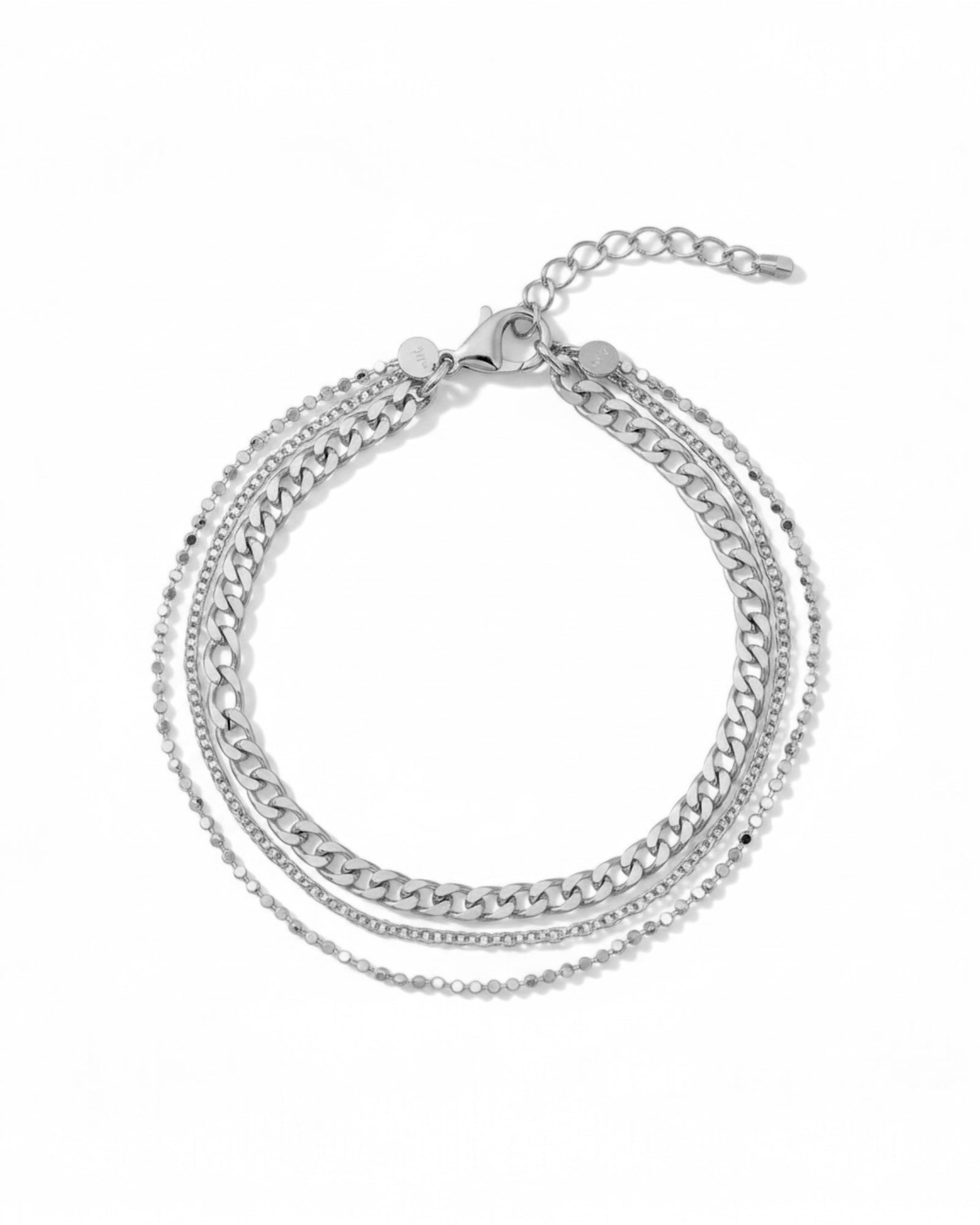 Pulseira Tripla em Prata