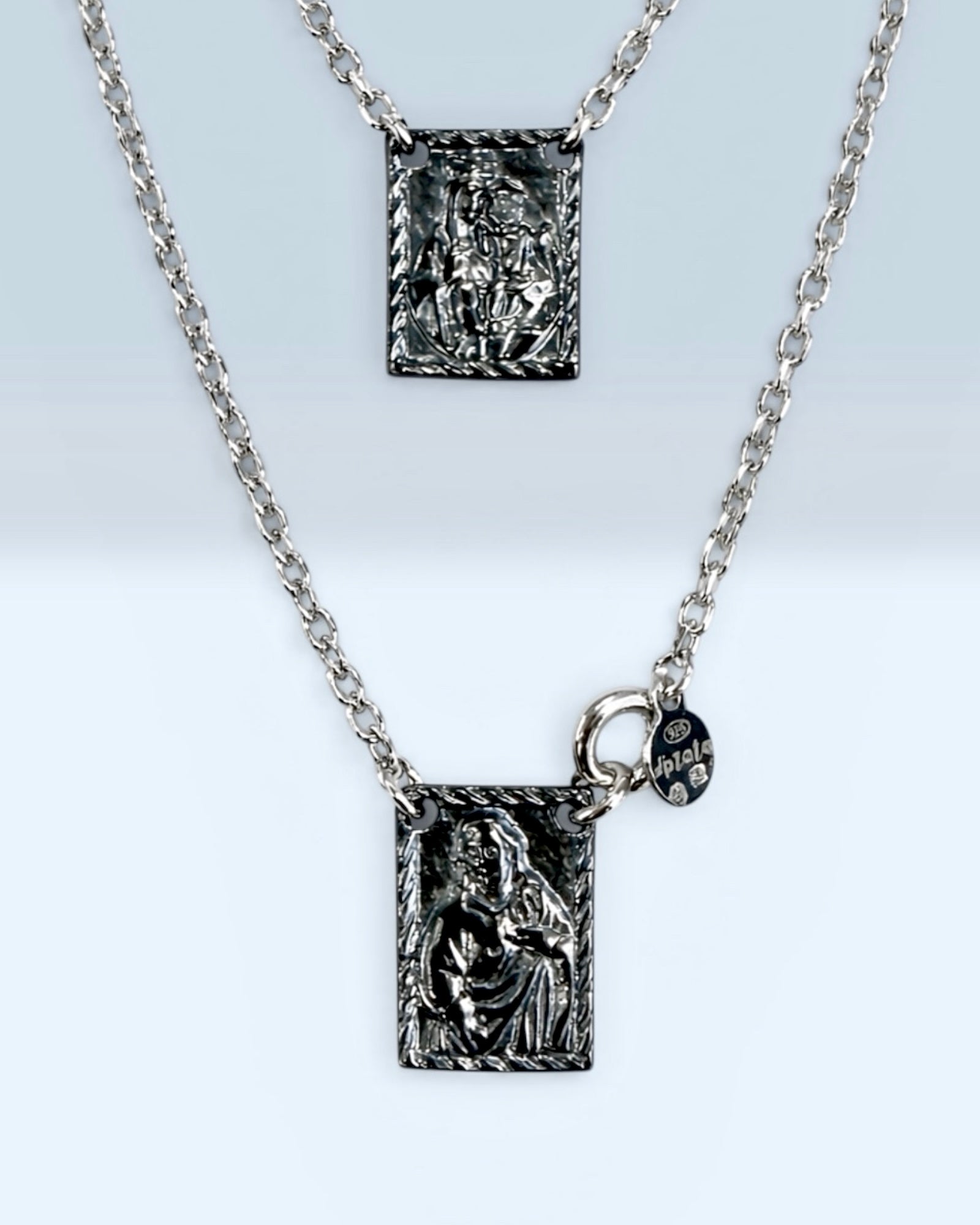 L- Escapulário Homem Malha Tradicional em Prata