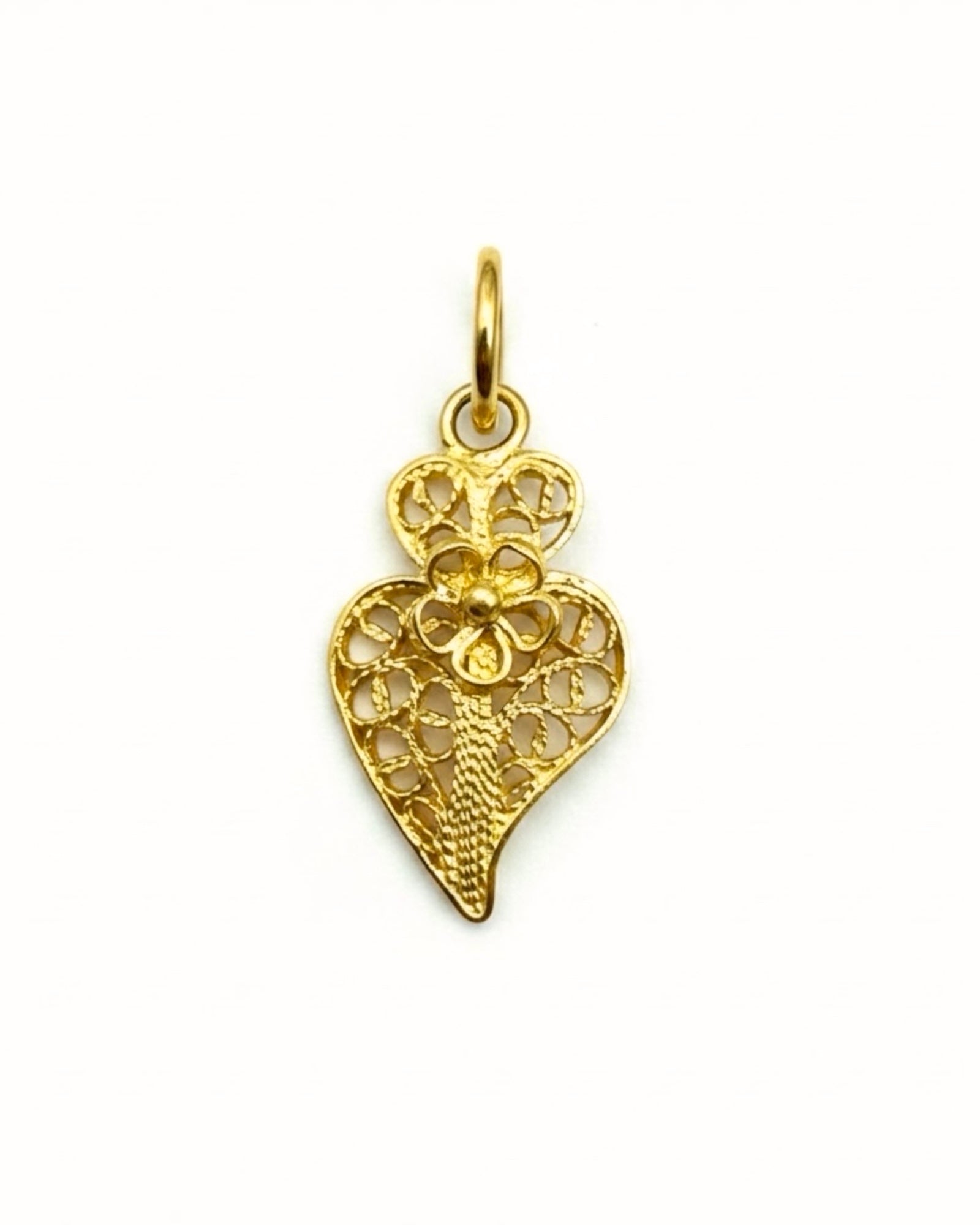 Medalha Coração de Viana Mini em Ouro 19KL - 1.8cm