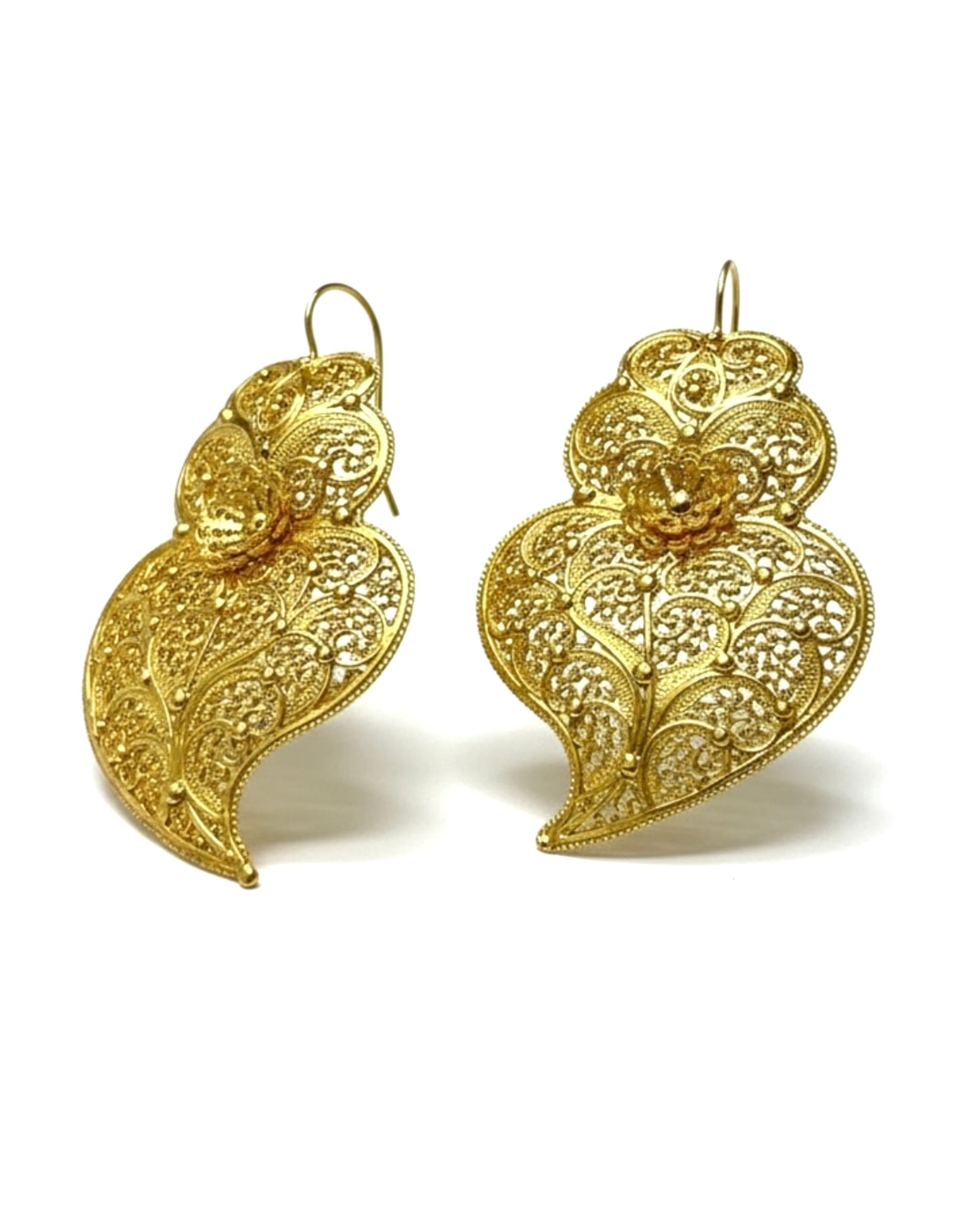 Viana Heart Earrings in Gold Plated Silver