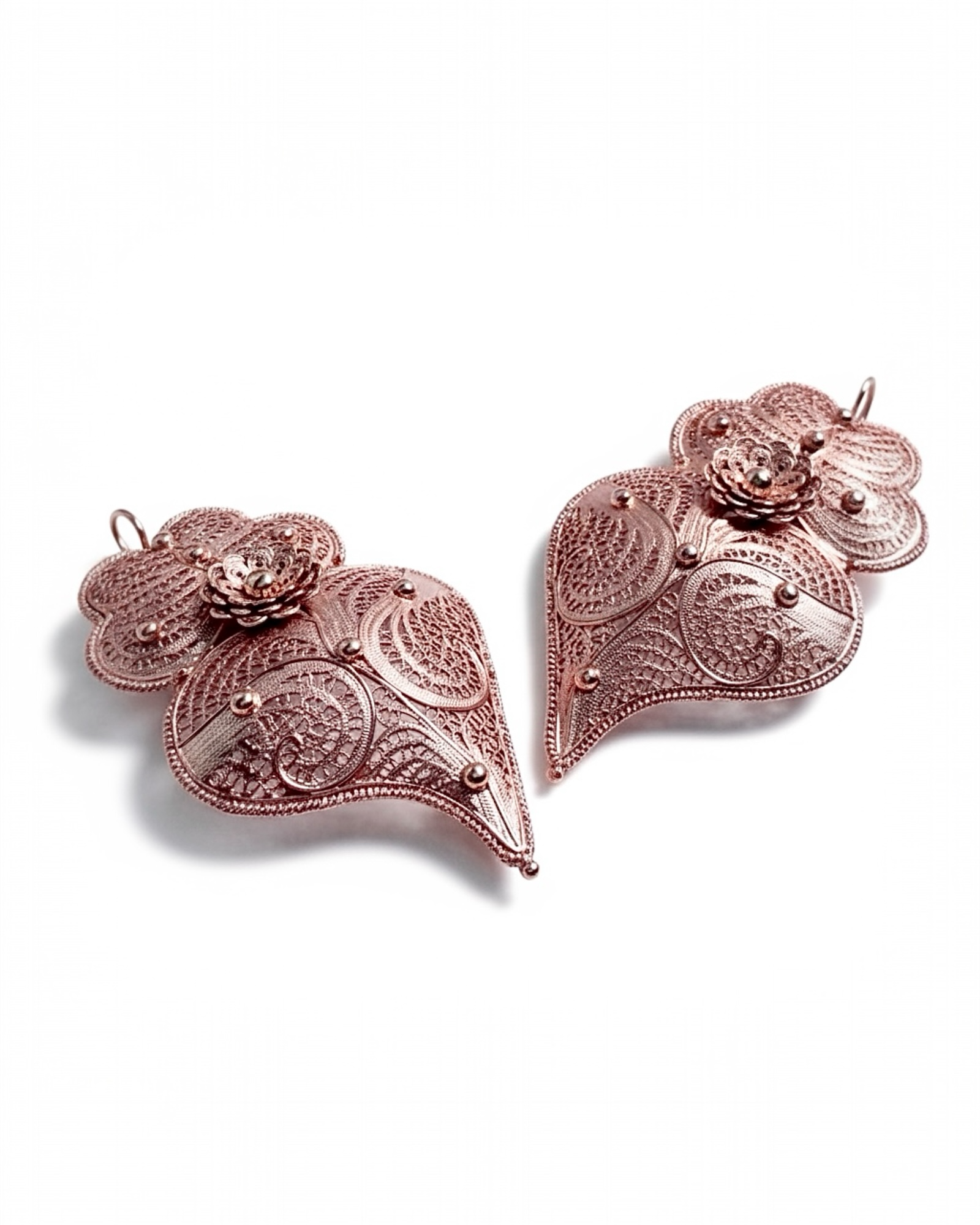 Viana Heart Earrings in Gold Plated Silver