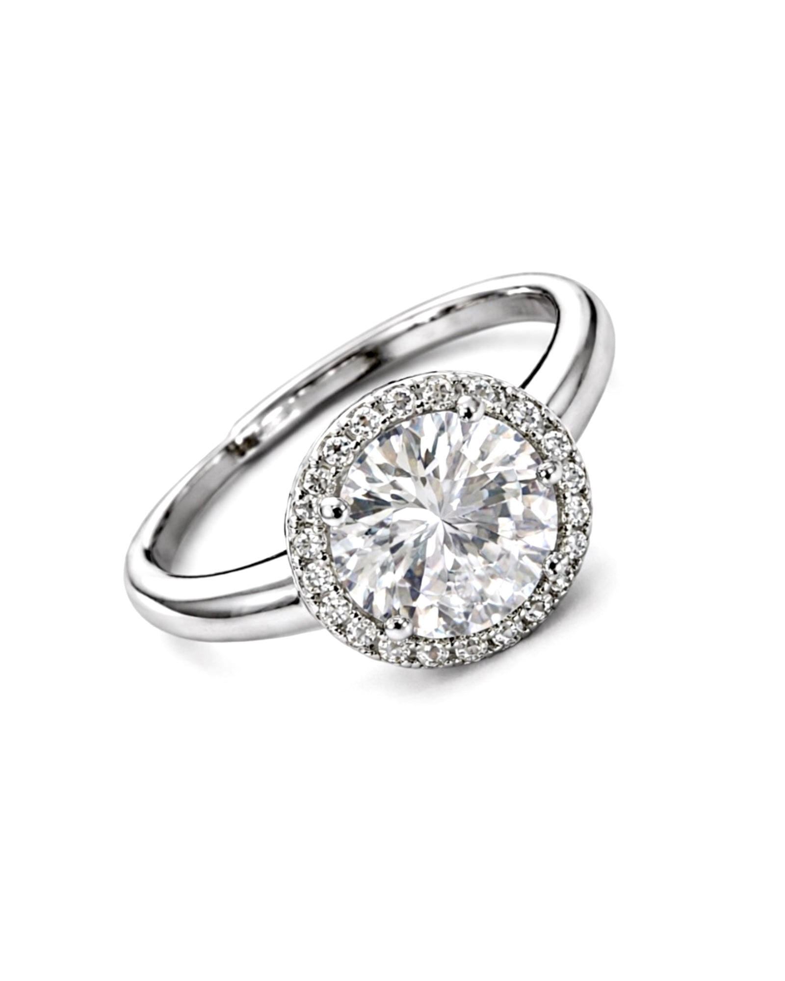 Anel Solitário em Prata