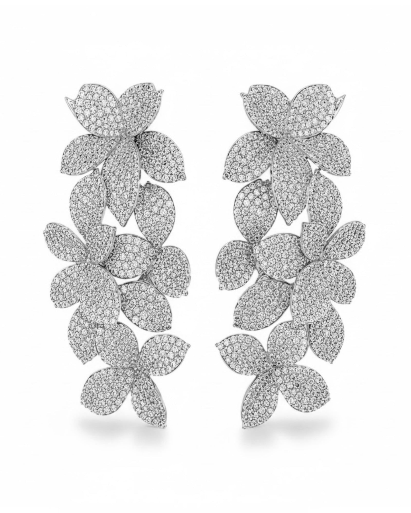 Silver Petal Earrings