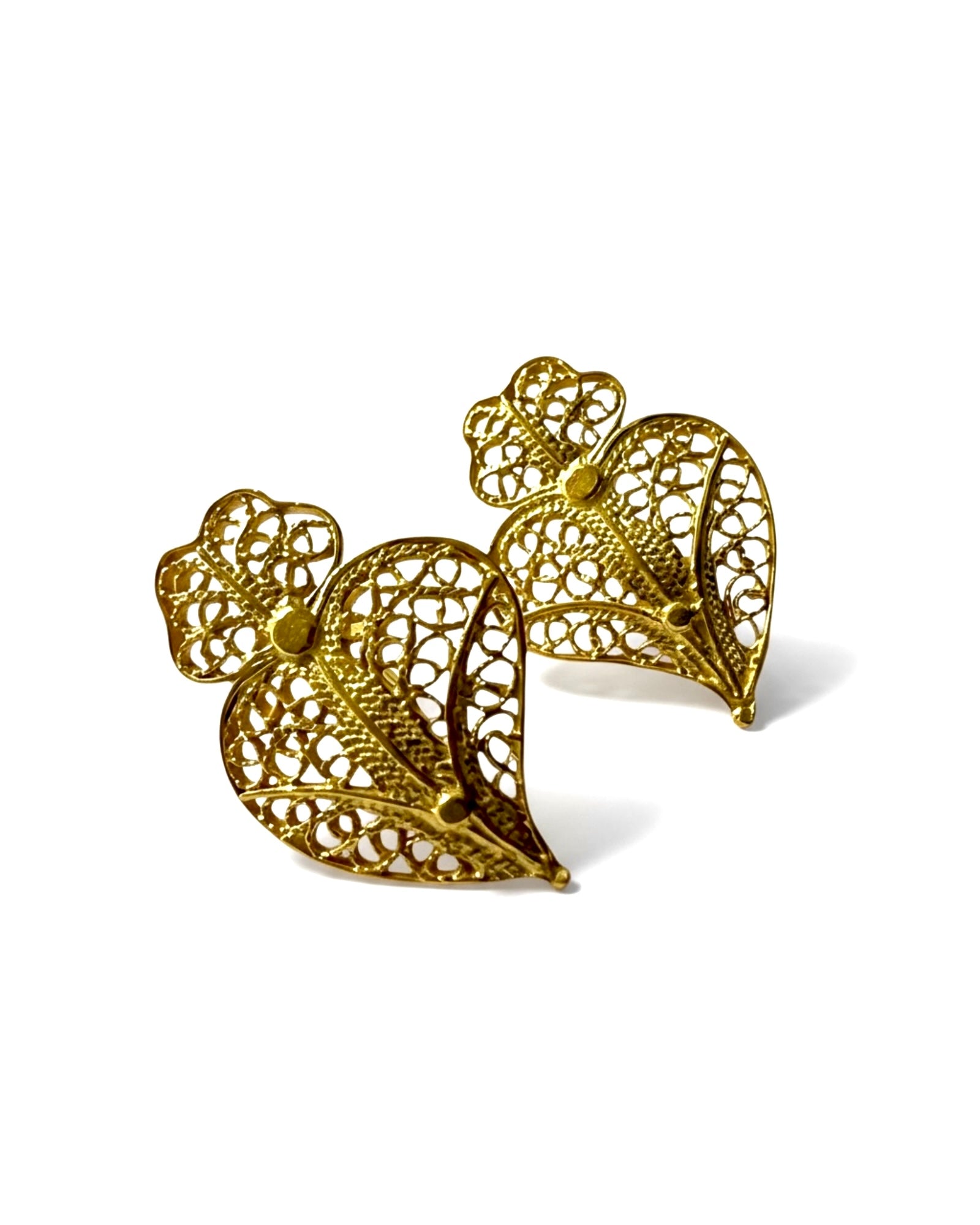Viana Heart Earrings in Gold Plated Silver