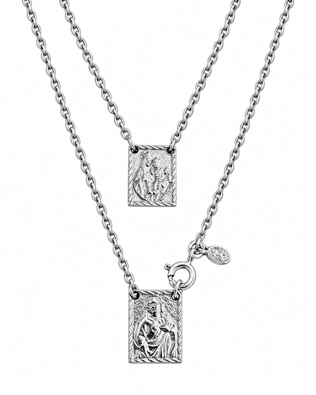 L- Men's Scapular Traditional Mesh in Silver