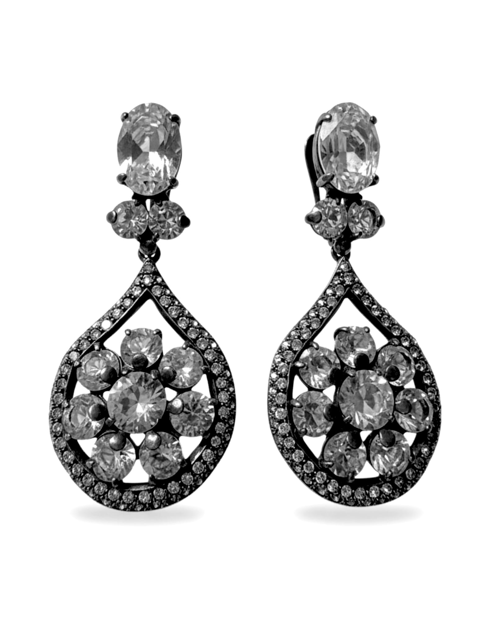 Brincos de Festa com Brilho em Prata