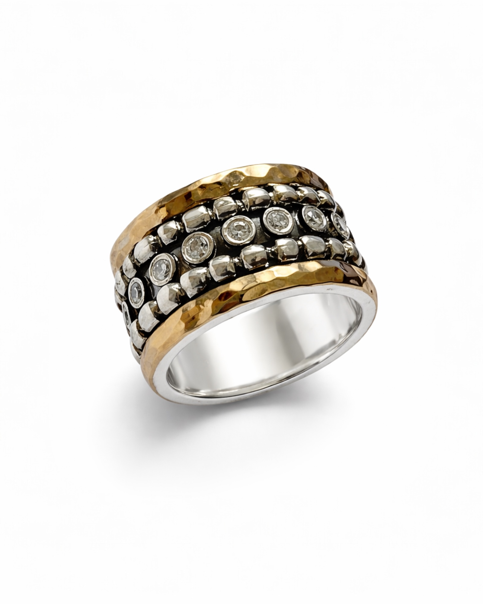Serenity Wedding Ring in Silver and Gold