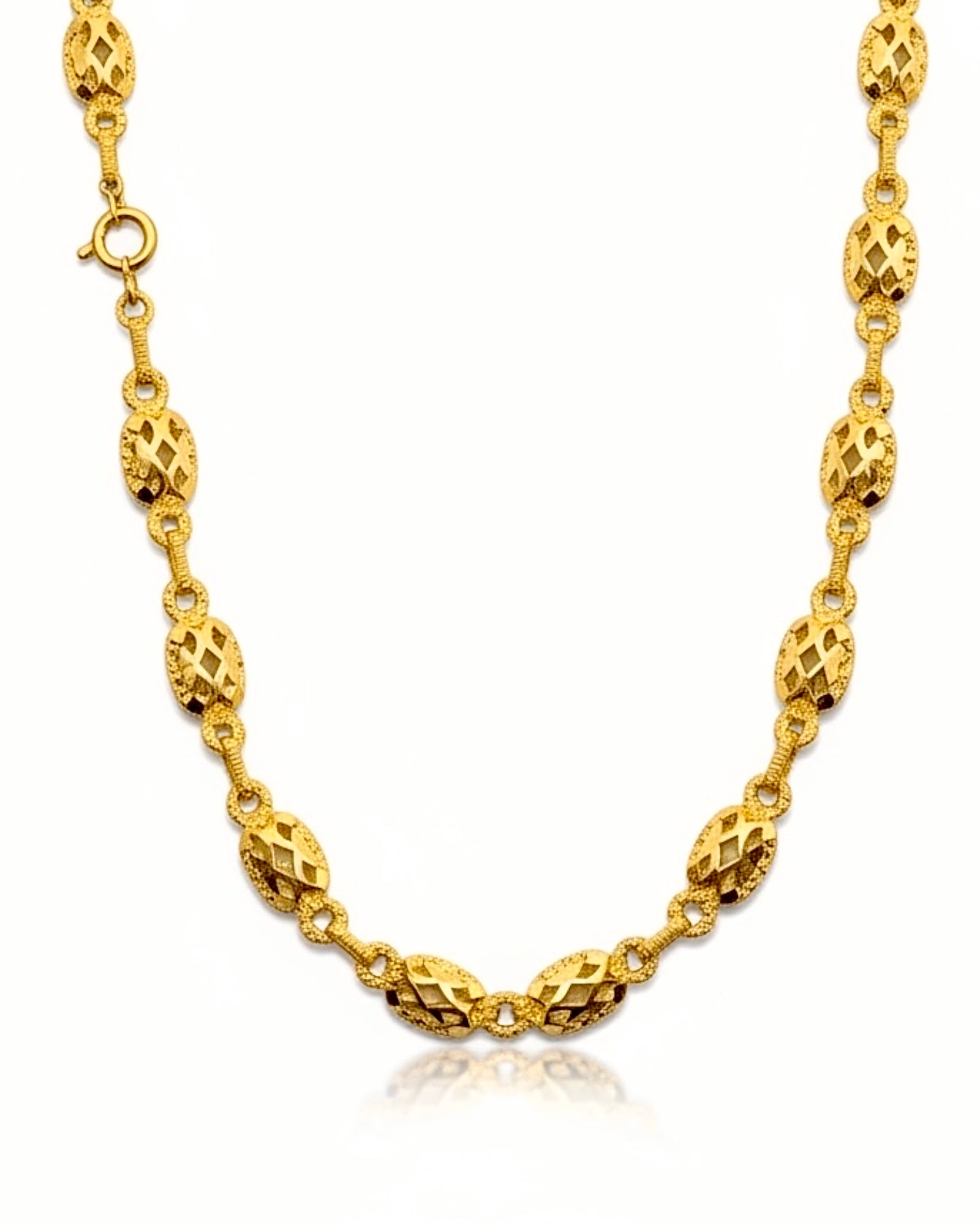 Filigree Grass Necklace in Gold-Plated Silver