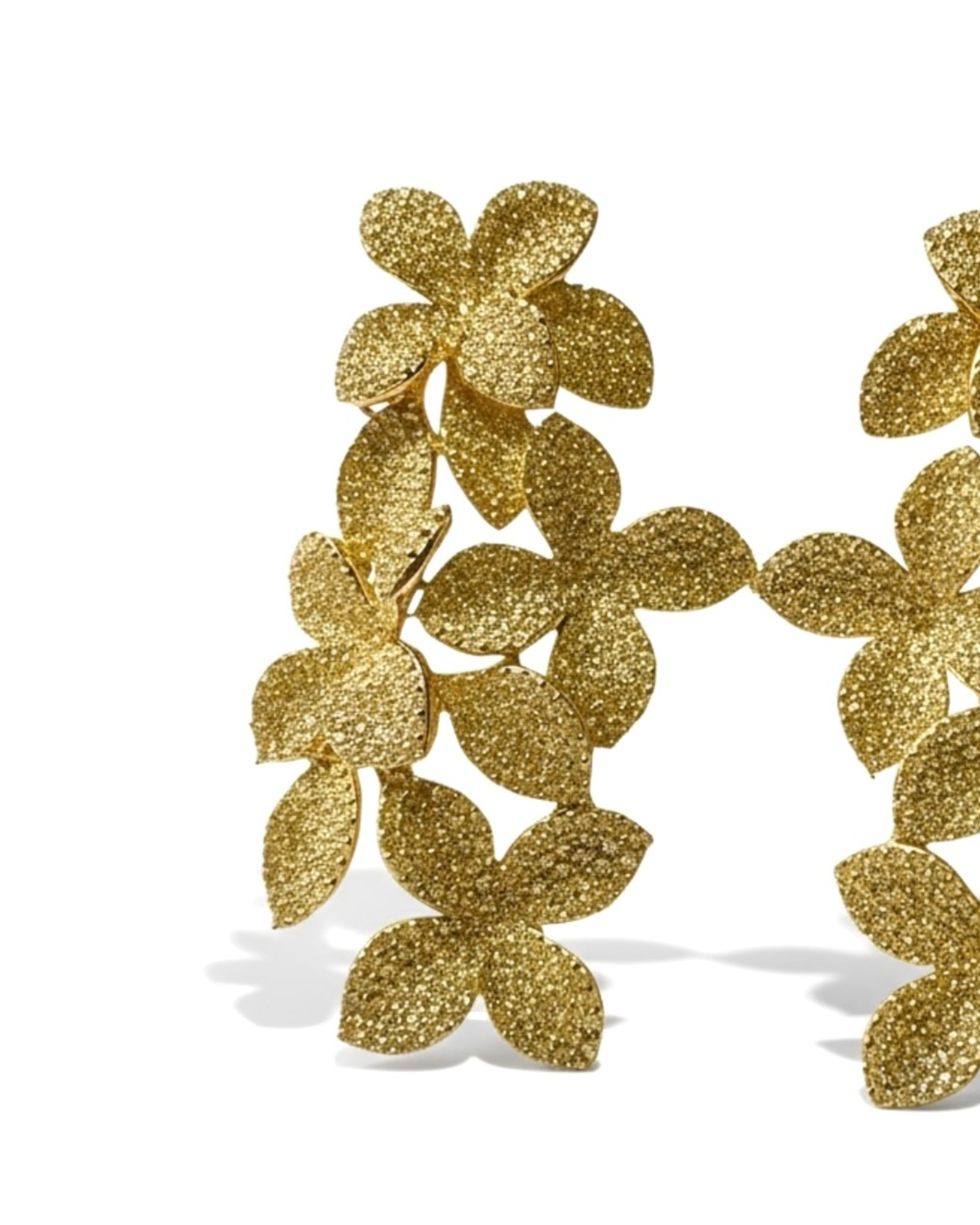 Gold-plated silver petal earrings