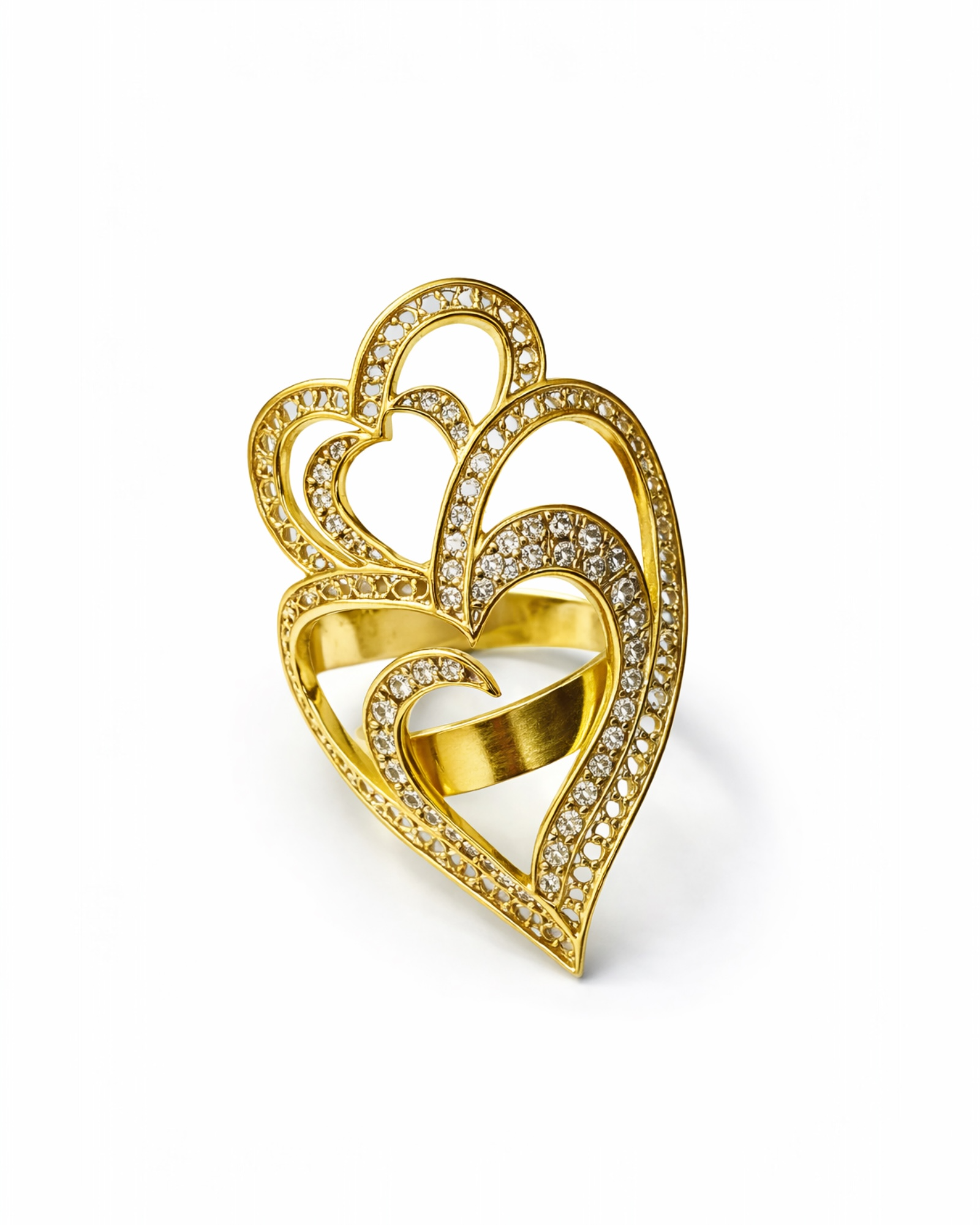 Viana Heart Ring is Love in Gold-Plated Silver