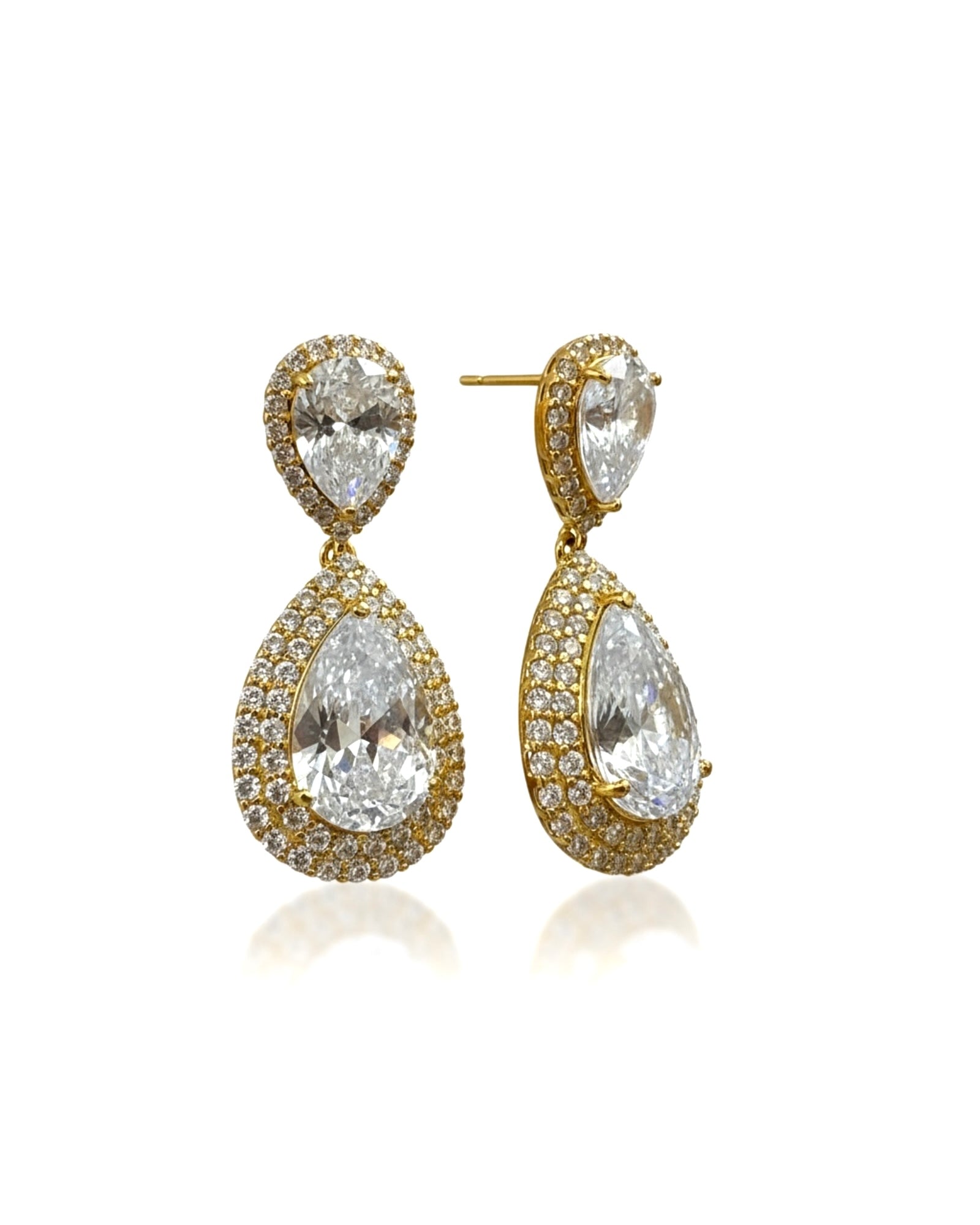 Gold-plated silver drop earrings