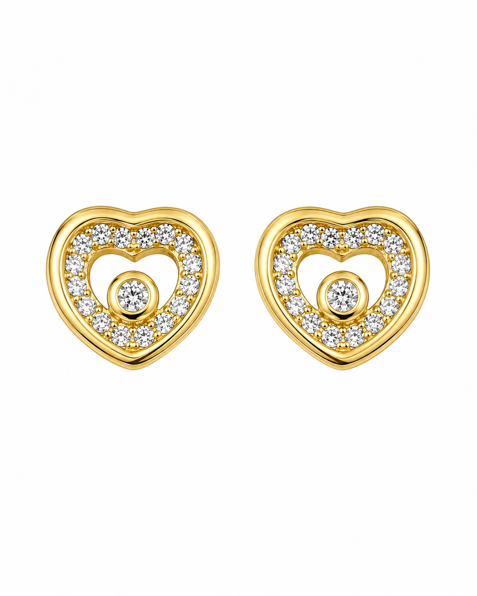 Heart Earrings in Gold-Plated Silver