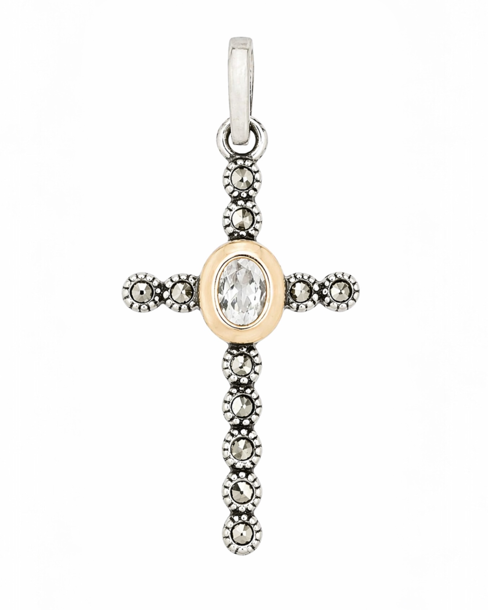 Medalha Cruz com Marcassites