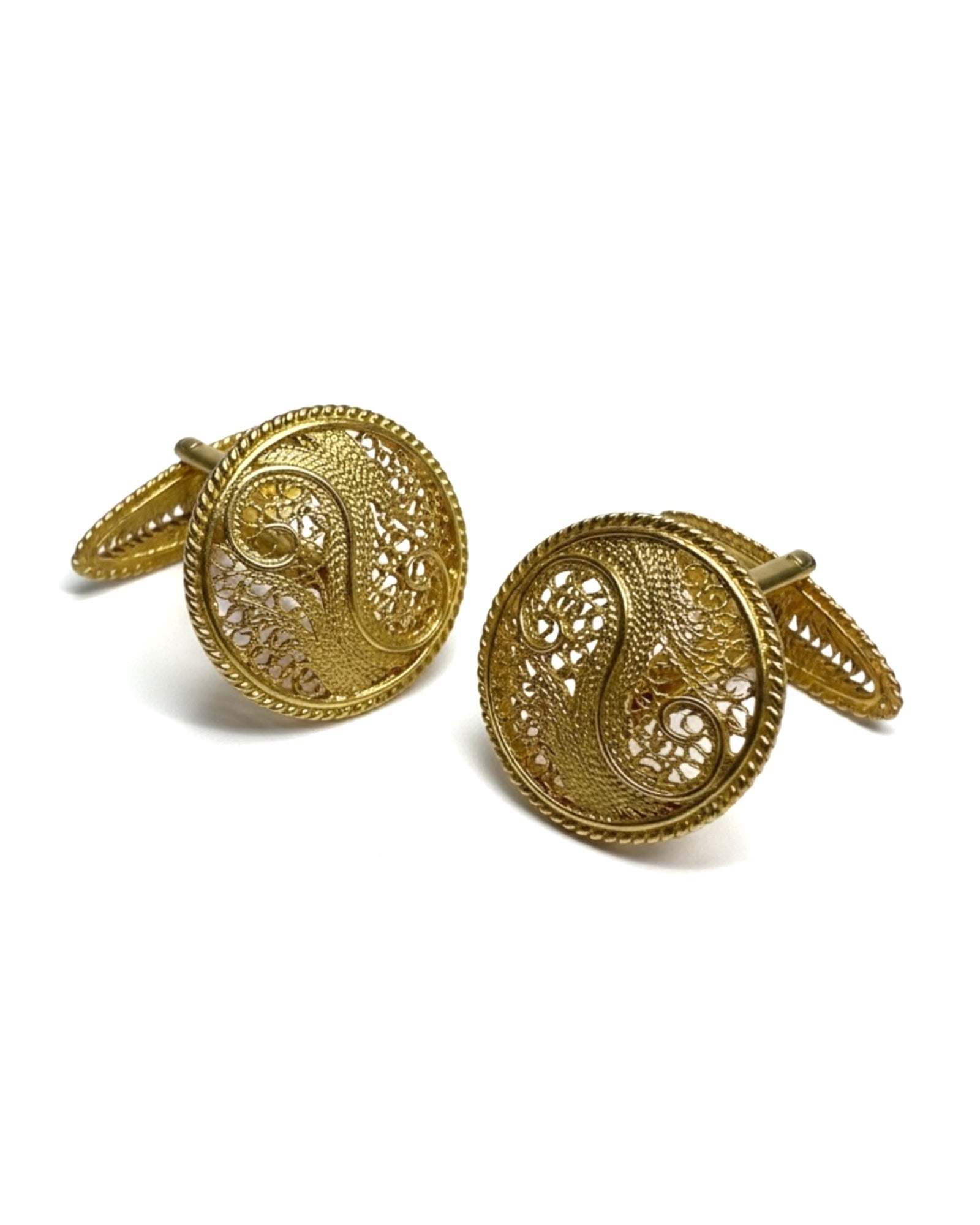 Filigree Cufflinks in Gold Plated Silver