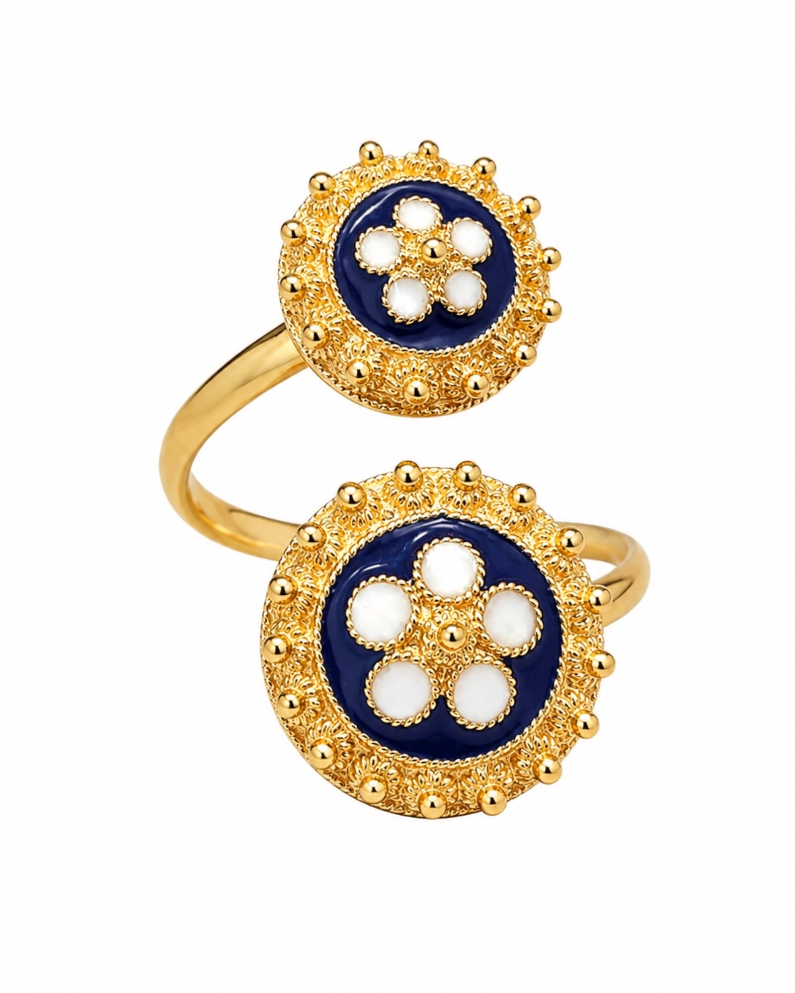 Blue Snail Ring in Gold-Plated Silver