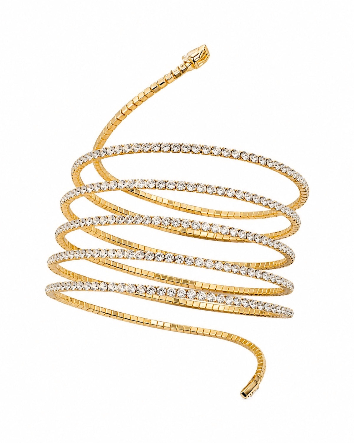 Bracelet / Slave Bracelet with Sparkles in Silver and Gold Plated Silver
