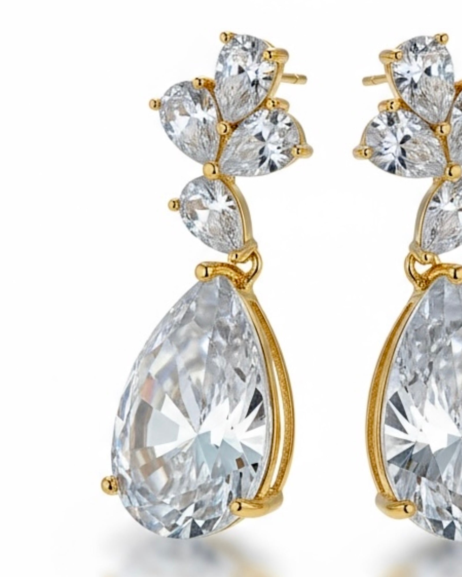 Gold-plated silver drop earrings
