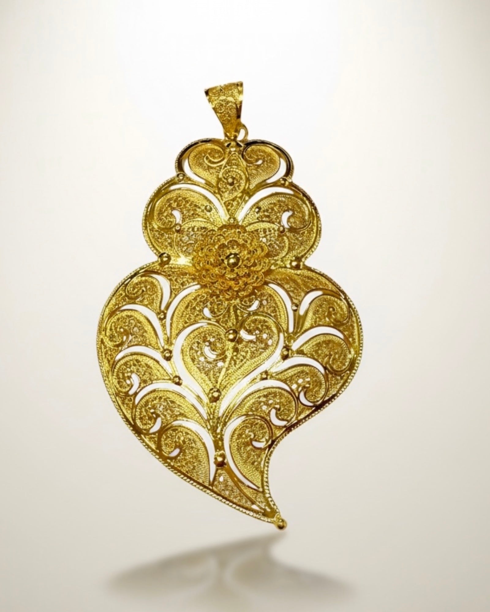 Viana Heart Medal in Gilded Silver Filigree