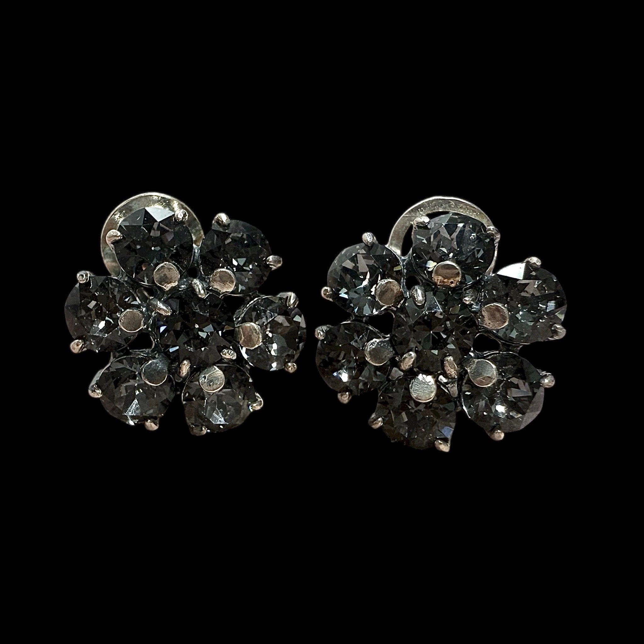 Blue Crystal Earrings in Silver