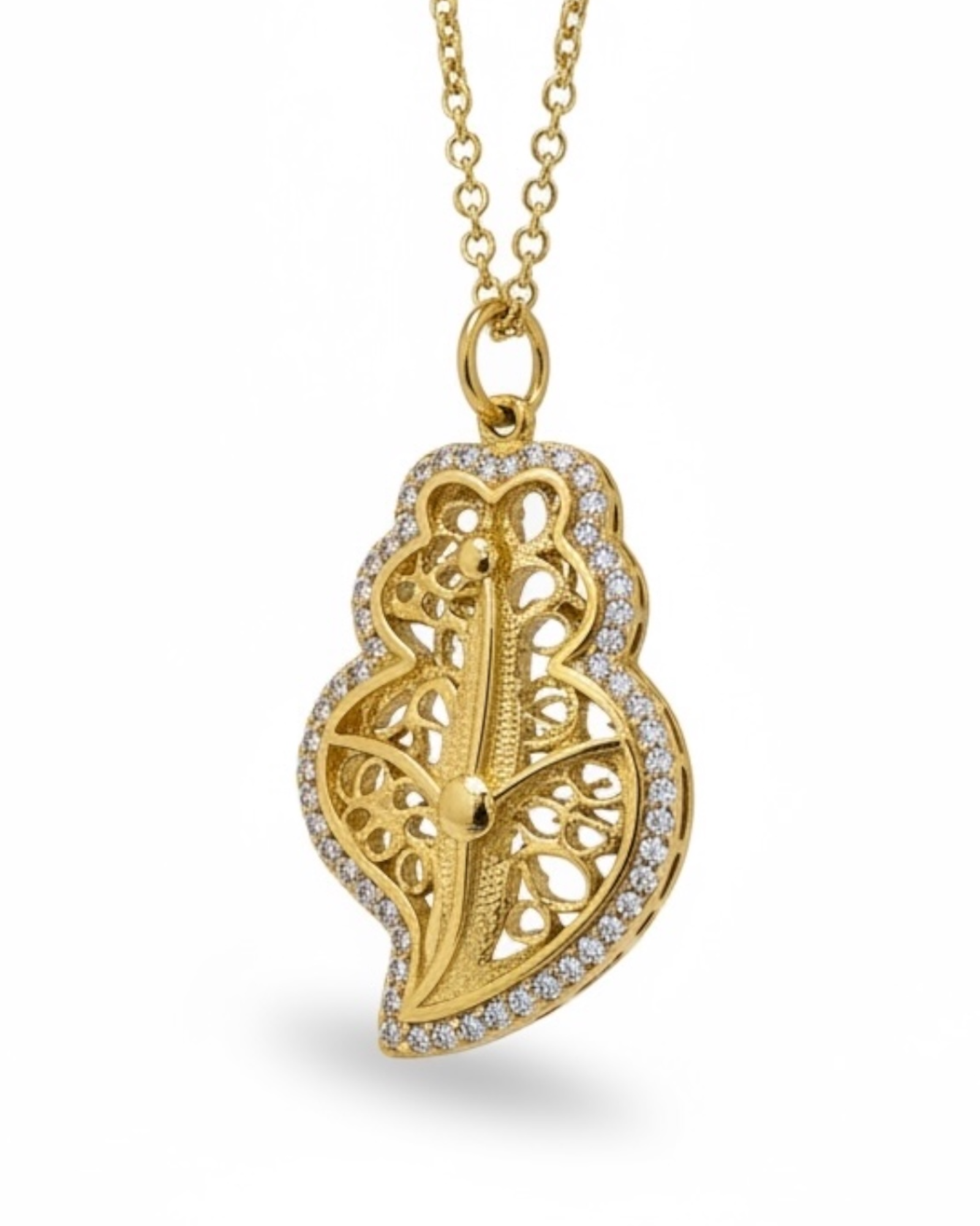 Viana Heart Necklace in Gold-Plated Silver