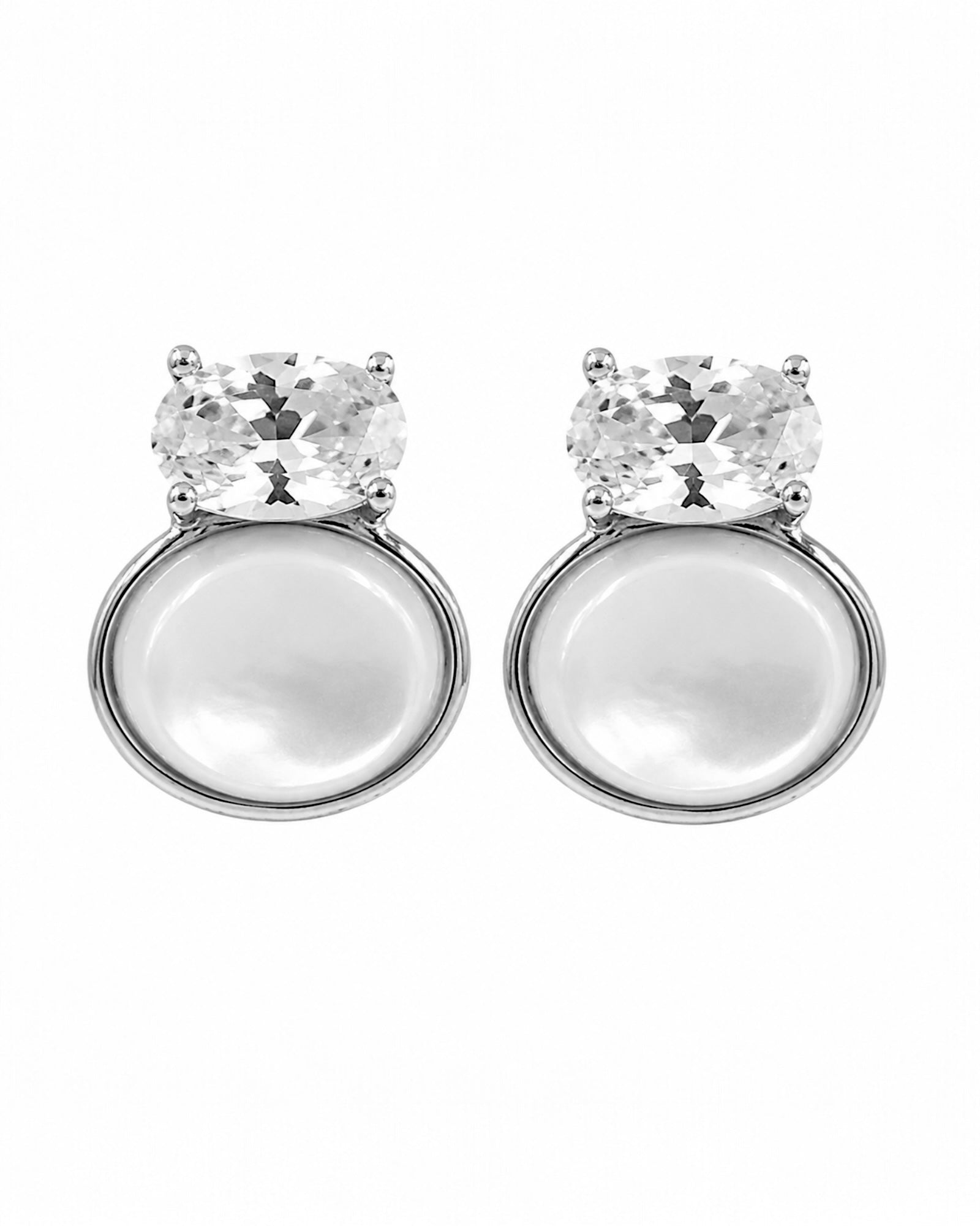 Earrings with Mother-of-Pearl in Gold-Plated Silver