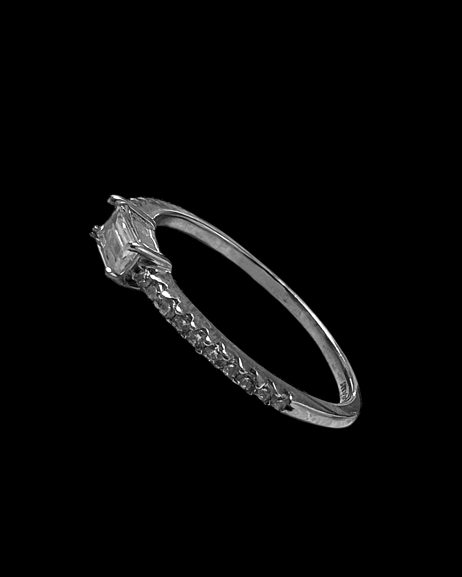 Silver Solitaire Ring