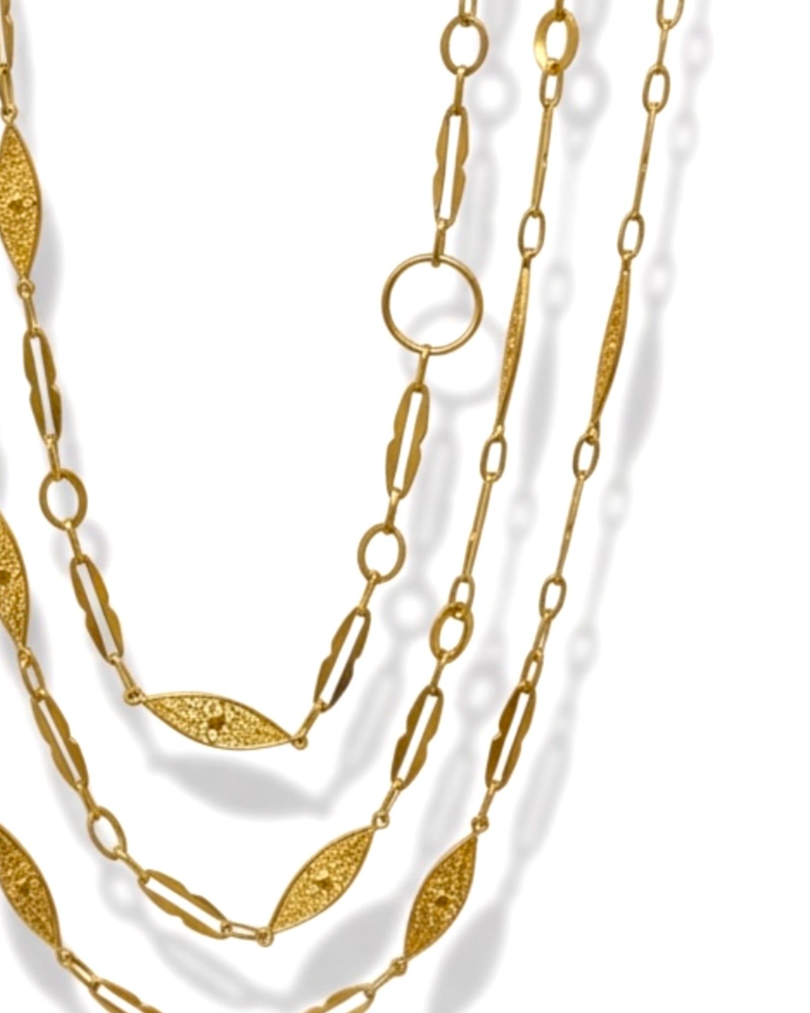 Colar Trancelim em Prata Dourada