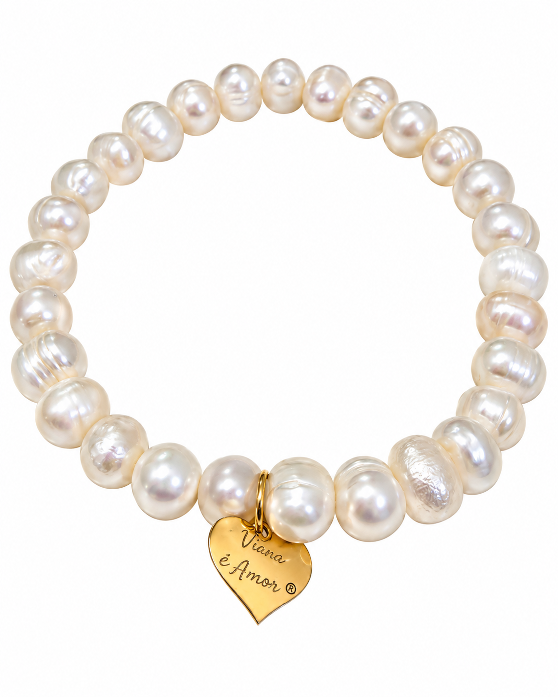 Pulseira Pérolas e Prata Dourada